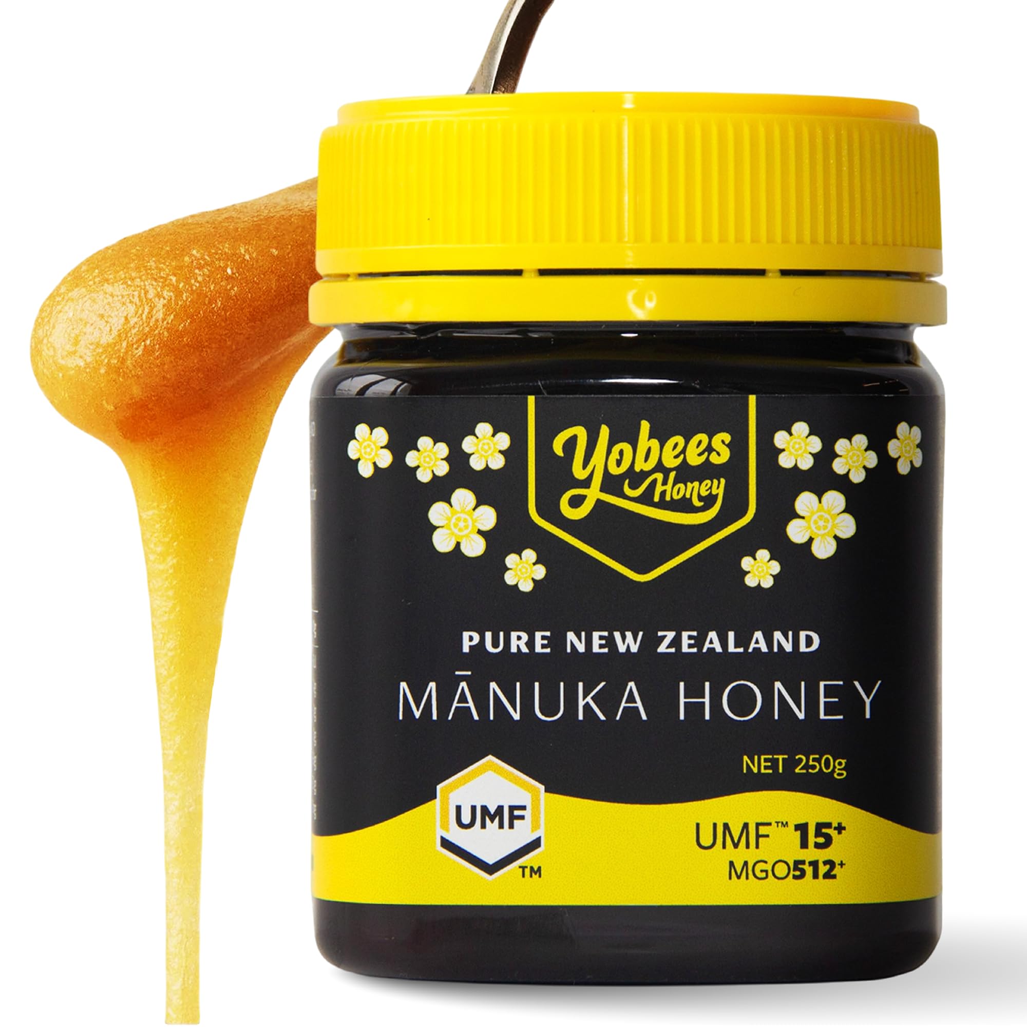 Yobees Honey Raw and unpasteurized New Zealand Manuka Honey Organic | MGO 512+ / Certified UMF 15+ | 8.8oz