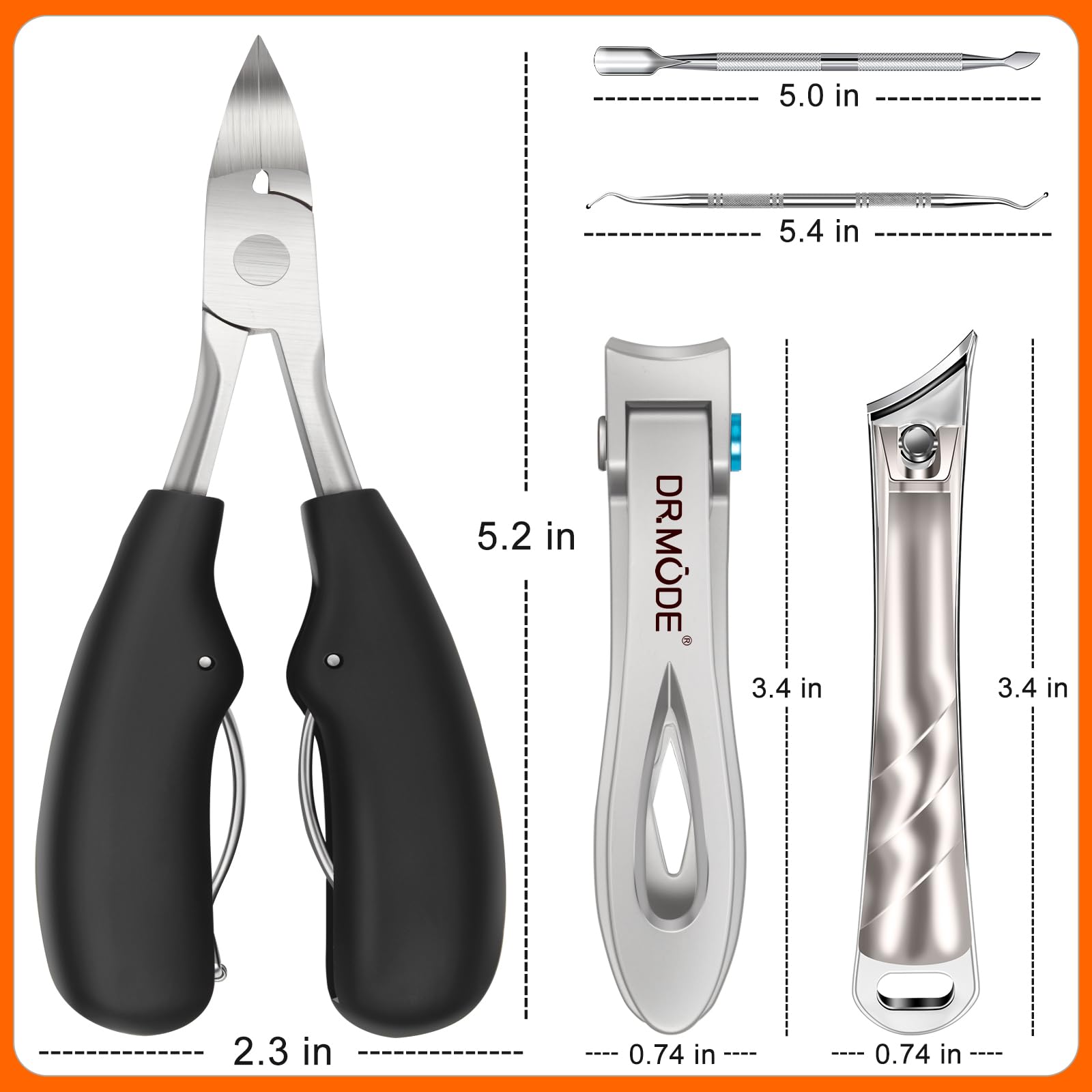 Toenail Clippers for Seniors Thick Toenails, Heavy Duty Large Toe Nail Clippers for Men Thick Nails with Wide Opening, Sharp Ingrown Toenail Clippers Nail Cutter Long Handle with Slanted Curved Blade