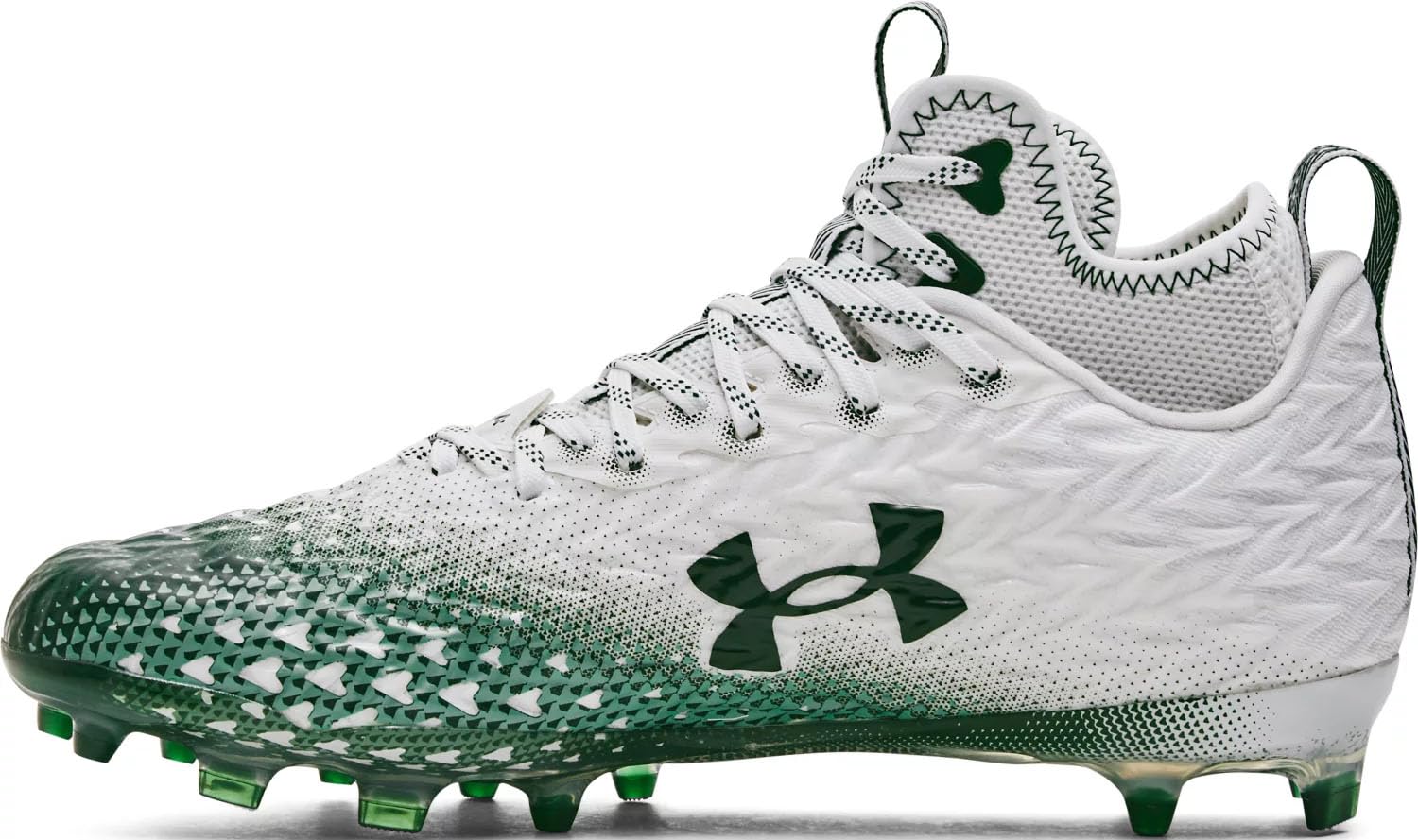 Under Armour Spotlight Clone 3.0 MC Mens Football Cleats White-Forest Green