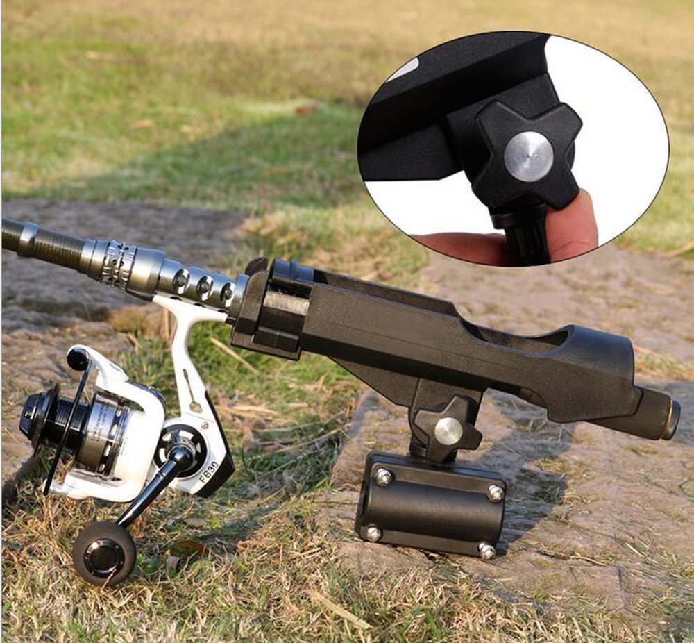 Bekith 2 Pack Fishing Rod Holder with Combo Mount, Adjustable Fishing Boat Rod Holder, Black Finish