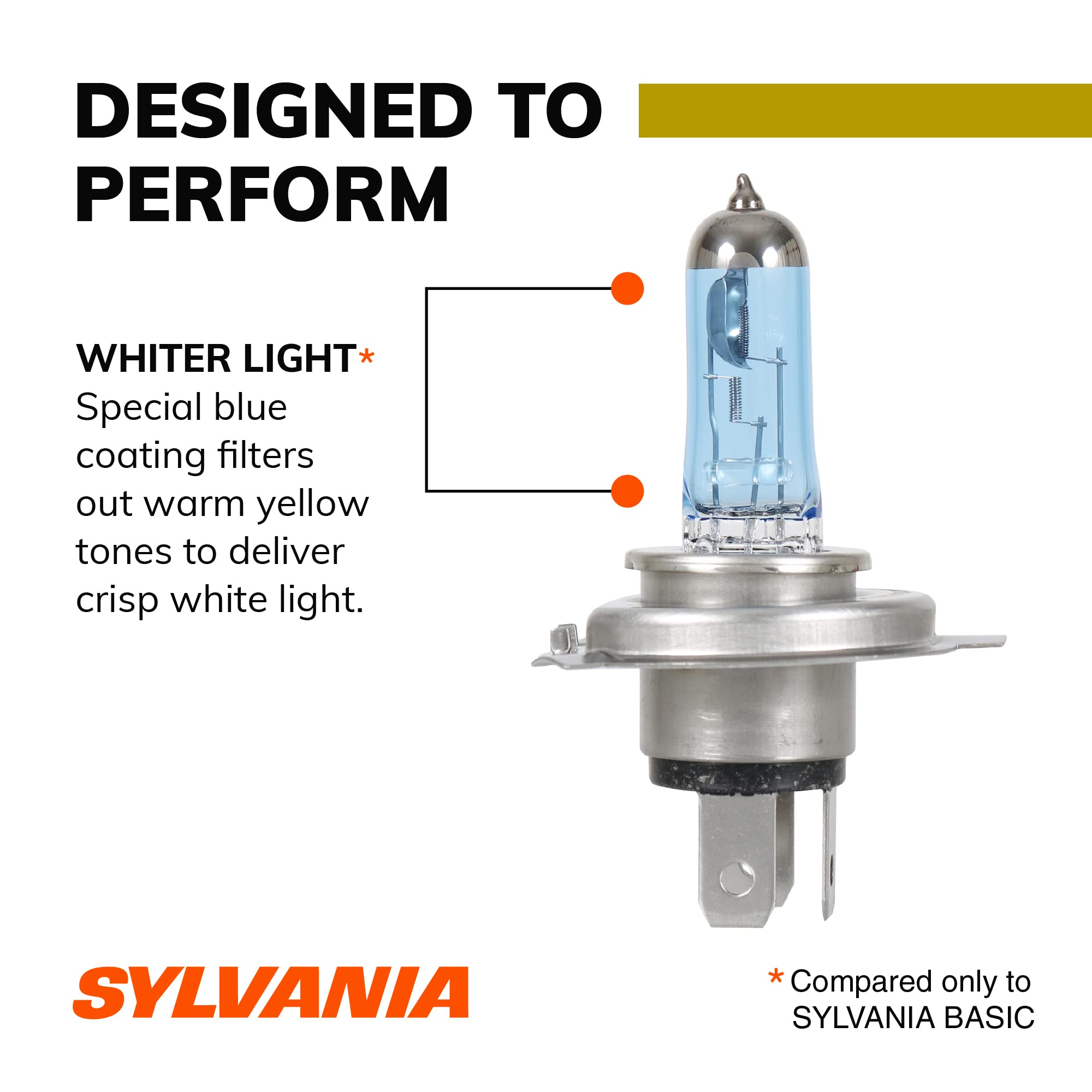 SYLVANIA - 9003 (HB2, H4) SilverStar zXe GOLD High Performance Halogen Headlight Bulb - Headlight & Fog Light, Bright White Output, Best HID Alternative, Xenon Charged Technology (Contains 2 Bulbs)
