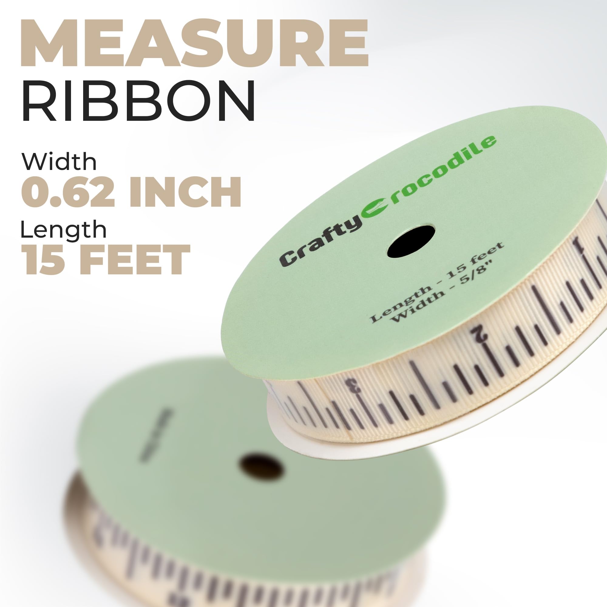 CraftyCrocodile Teacher Crafting Ribbon - Measuring Ribbon for Crafts and Gifts - School Ruler Ribbon Teacher Themed Twill Tape Crafting Supplies