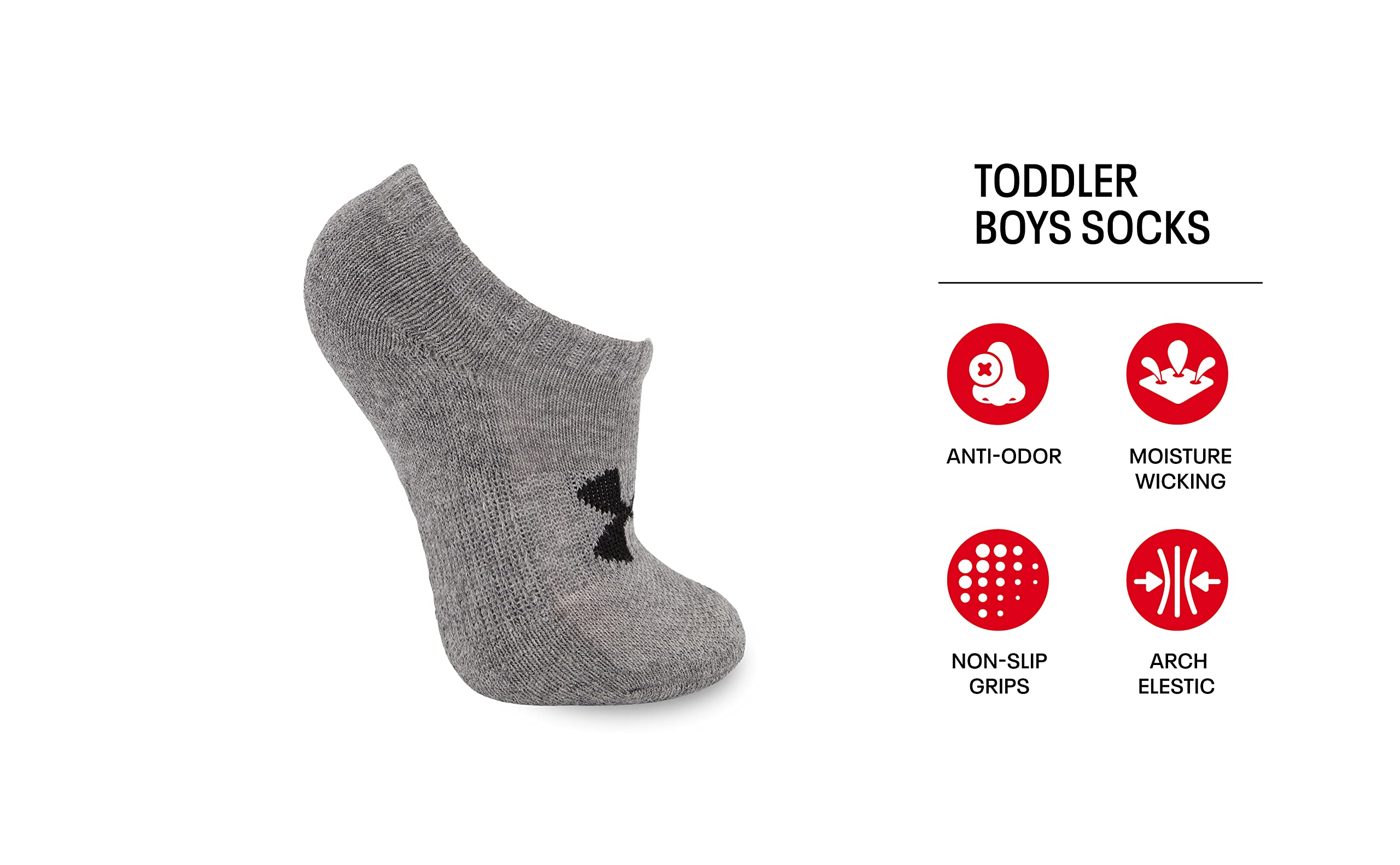 Under Armour Baby Boys Multi Pack Quarter Low Cut Sock, Grey, 12-24 Months US