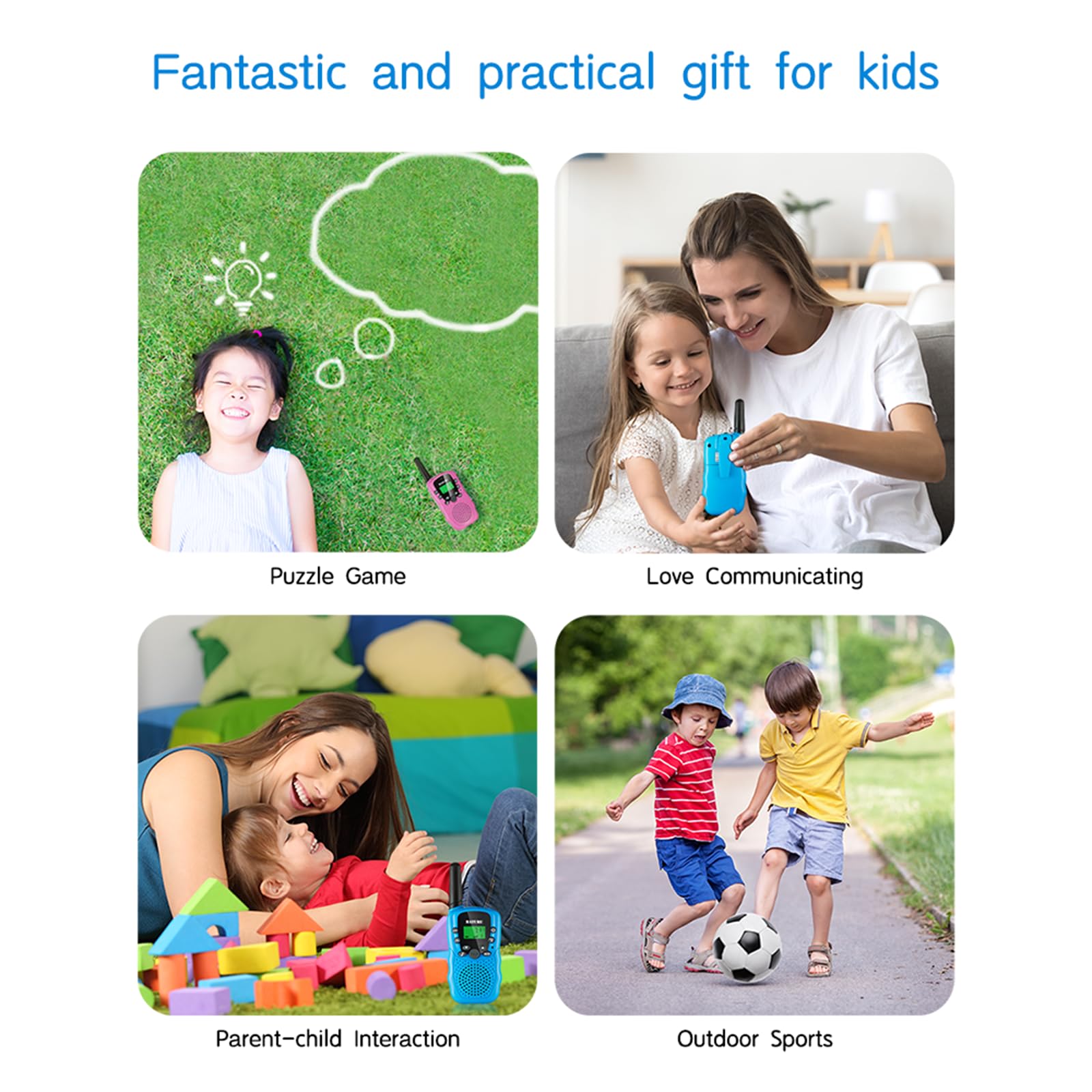 Walkie Talkies for Kids Toys for Boys Girls 4-6, 3 Miles Range Walkie Talkie to Camping, Outdoor 4 Year Old Girl Birthday Gifts for 3 4 5 6 7 Year Old Boy Girl Gifts Age 6-8 (Blue&Pink&Yellow, 3 Pack)
