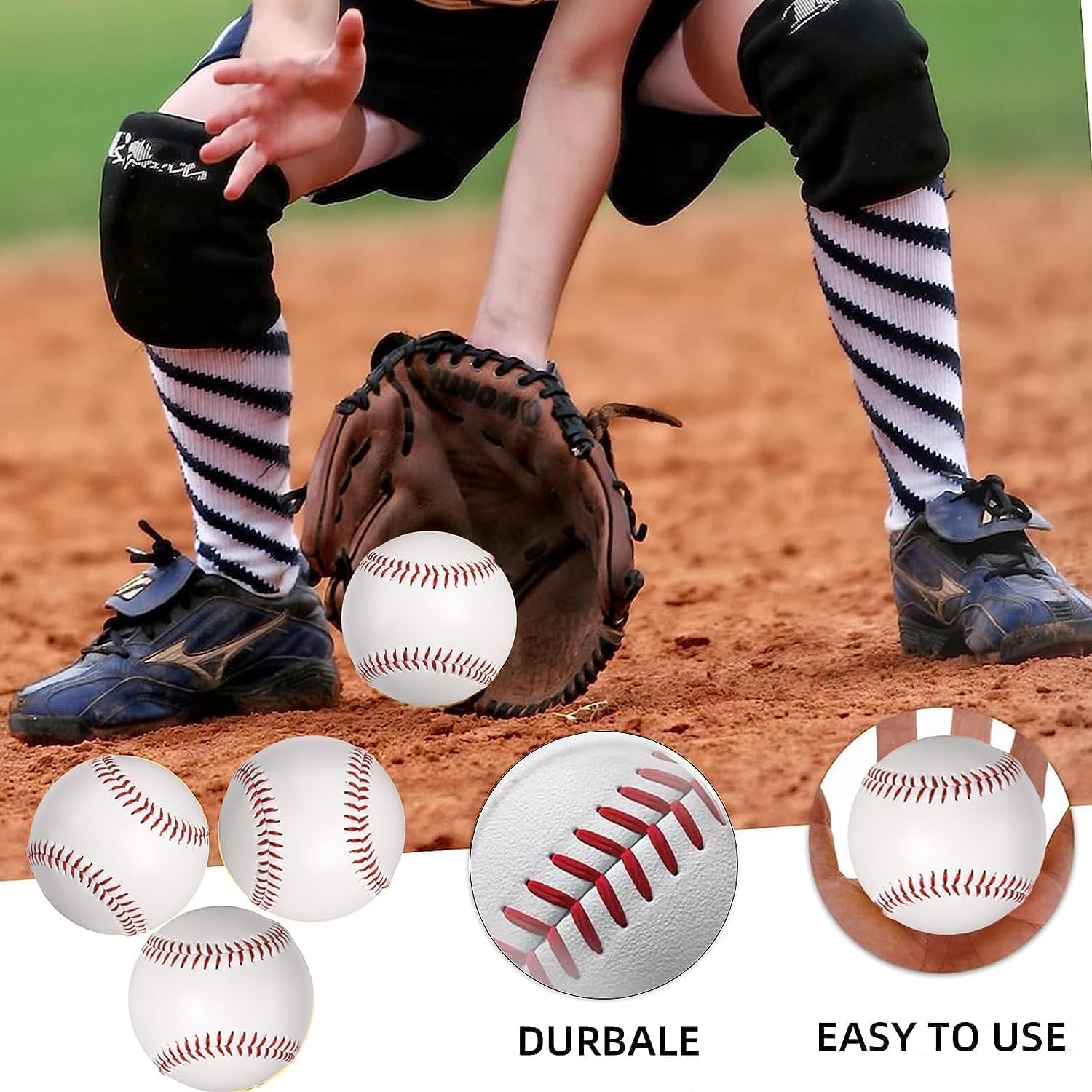 OMYOPY 2 Pack Blank Hard Baseballs Solid Cork Core, 9 Inch Baseball Balls Unmarked Autographs Baseball for League Play, Pitching, Hitting, Batting, Fielding, Autograph, Gifts