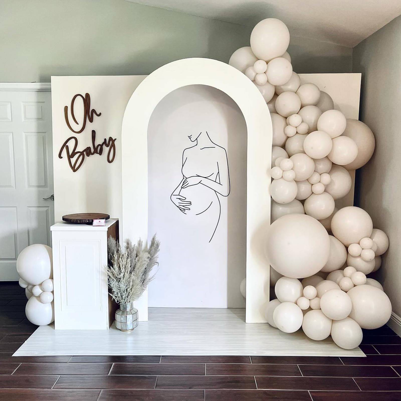 White Sand Balloons, 113Pcs Different Sizes Cream Beige Balloon Garland Arch Kit 18/12/10/5 Inch, Matte Retro Neutral Sand White Latex Helium Balloons for Birthday Wedding Anniversary Party Decoration
