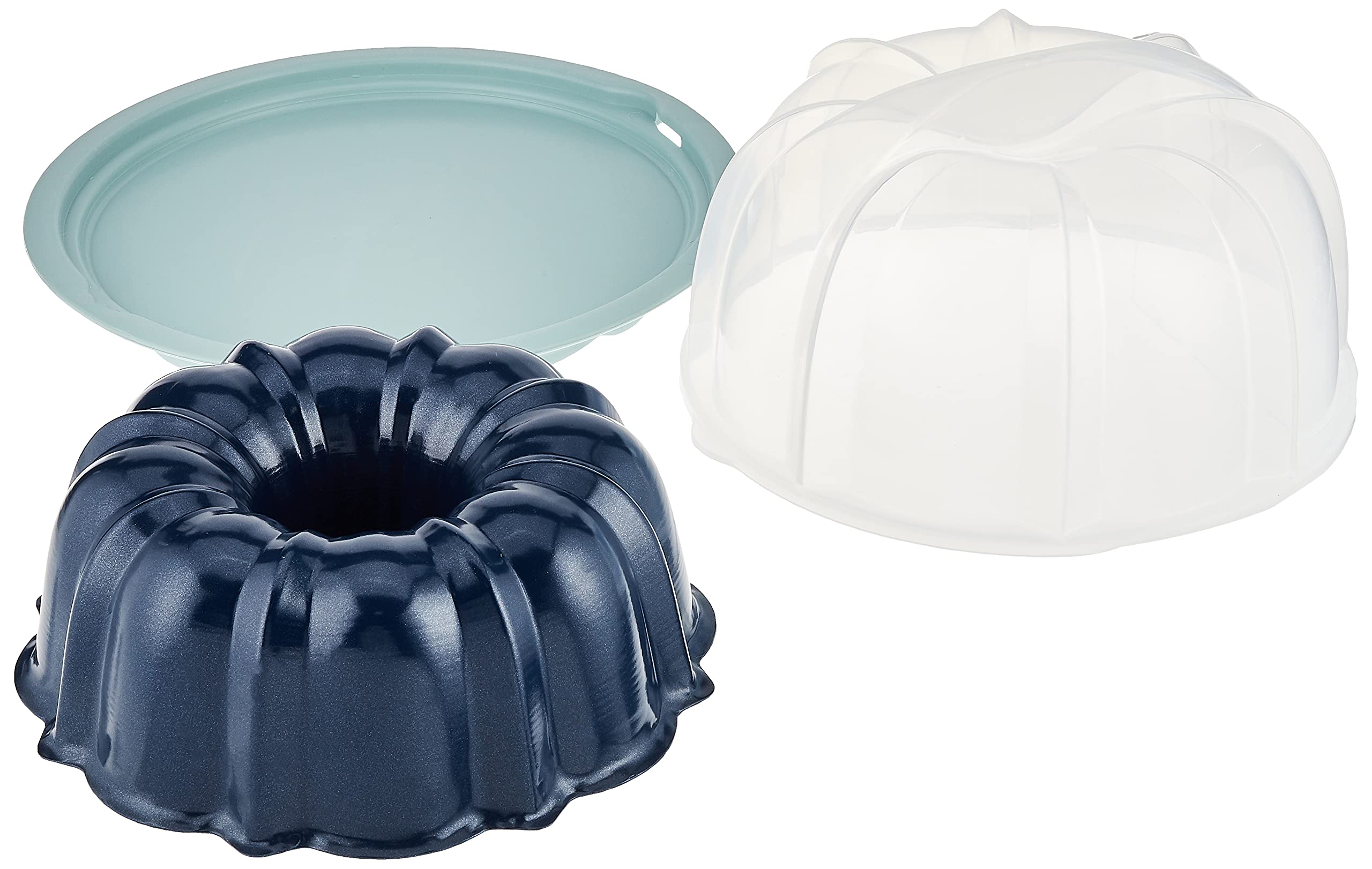 Nordic Ware Translucent Cake Keeper + Bundt Pan, Silver
