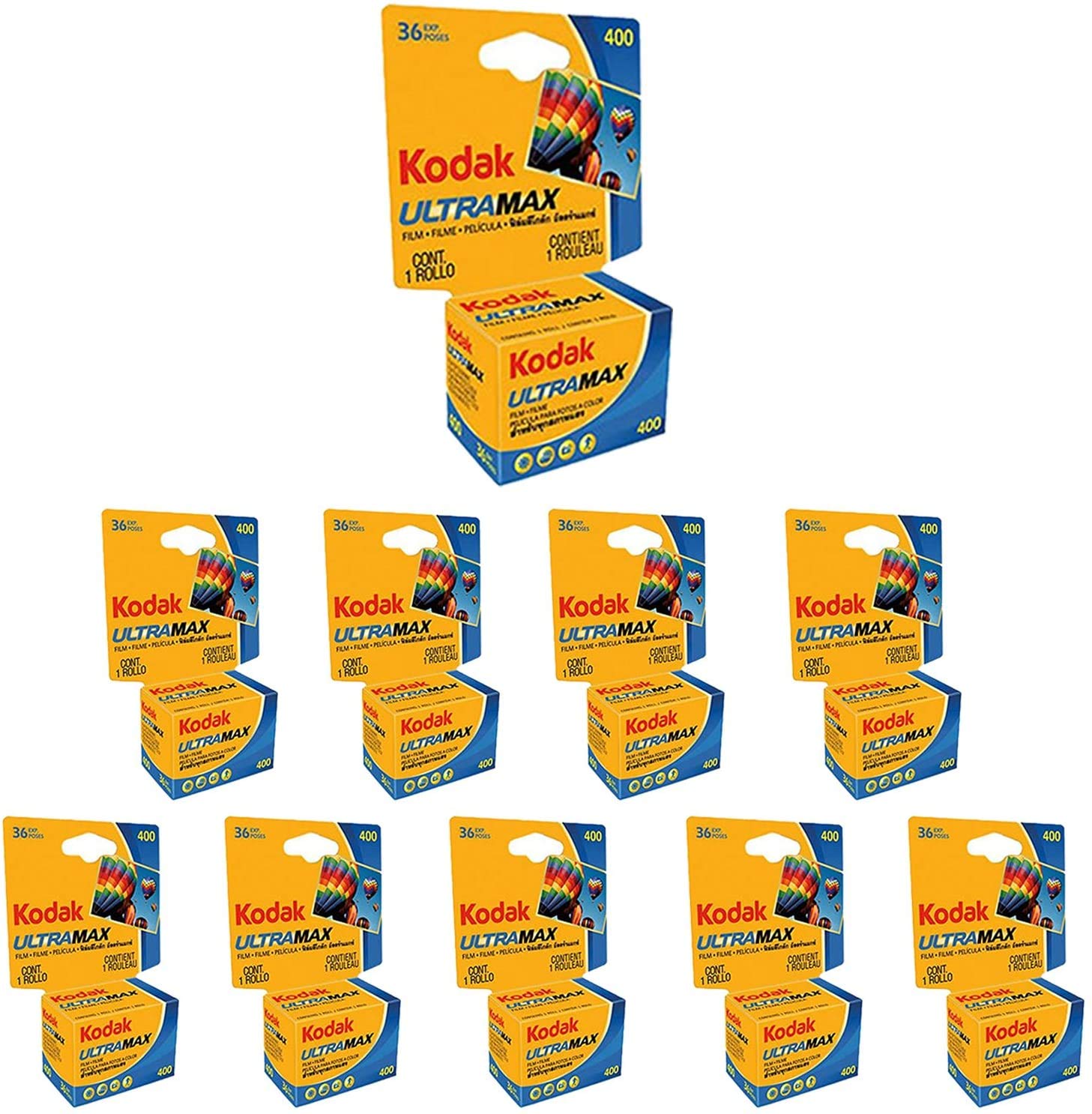 10 Rollos Kodak Ultra Max GC 135 – 36 – Película de 35 mm ISO 400 de impresión de color (PACK OF 10)