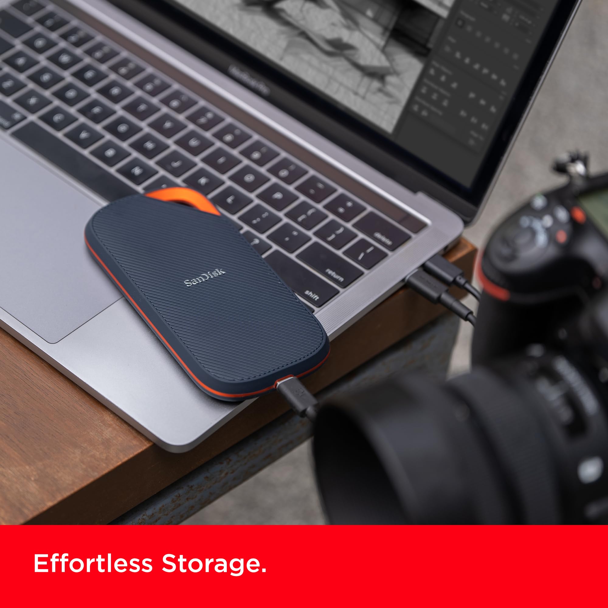 2TB SanDisk Extreme PRO Portable SSD with USB4, Up to 3800 MB/s Read and 3700MB/s Write, USB-C, USB 3.2, Backwards Compatible, IP65 Water and Dust Resistance - SDSSDE82-2T00-G25