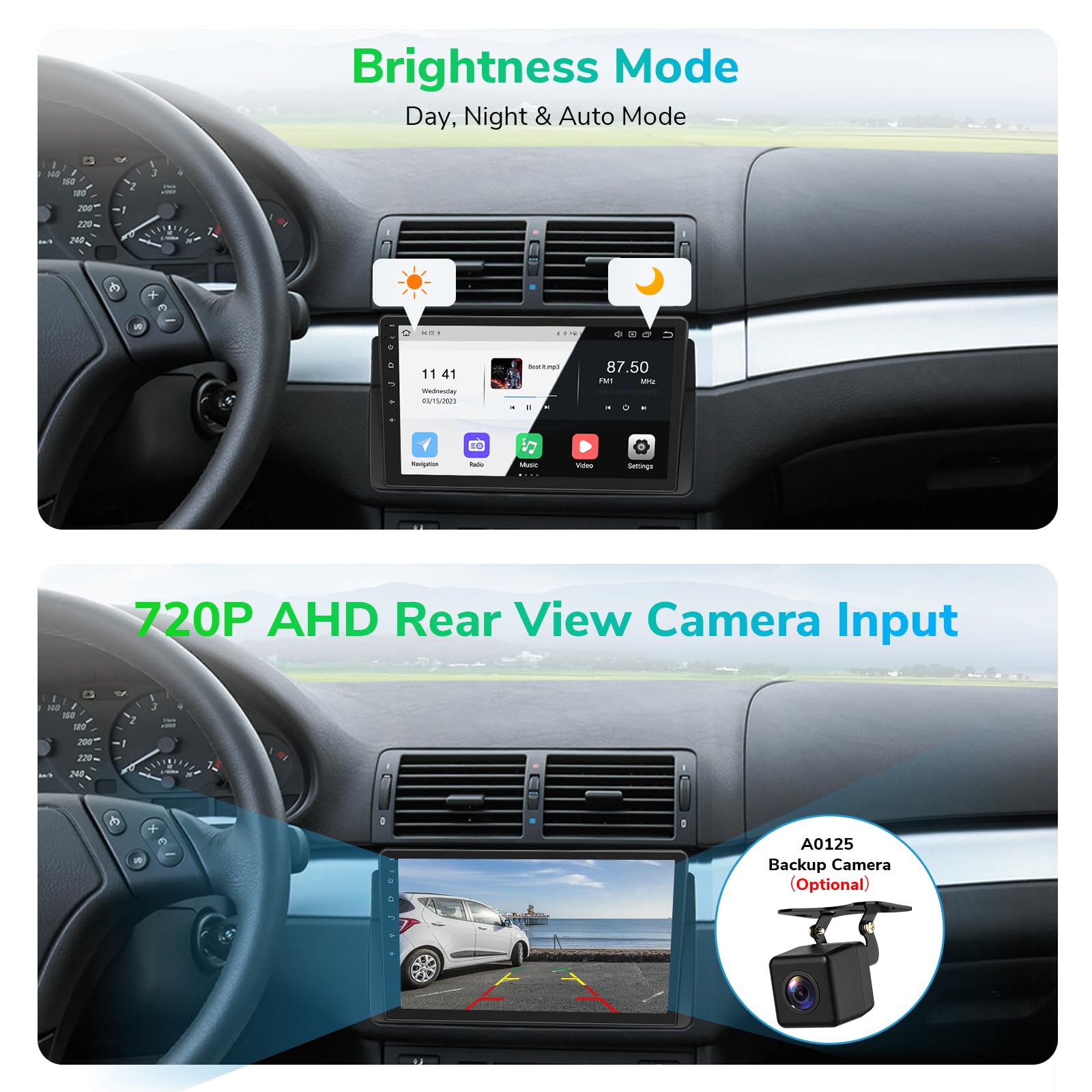 Eonon 6+64GB Car Stereo for BMW 3 Series 325i 330i M3 323i (E46) 1999-2005, Android 13 Wireless CarPlay & Android Auto Car Radio, 9″ GPS Navigation Head Unit, BT/4G LTE -E46A12S