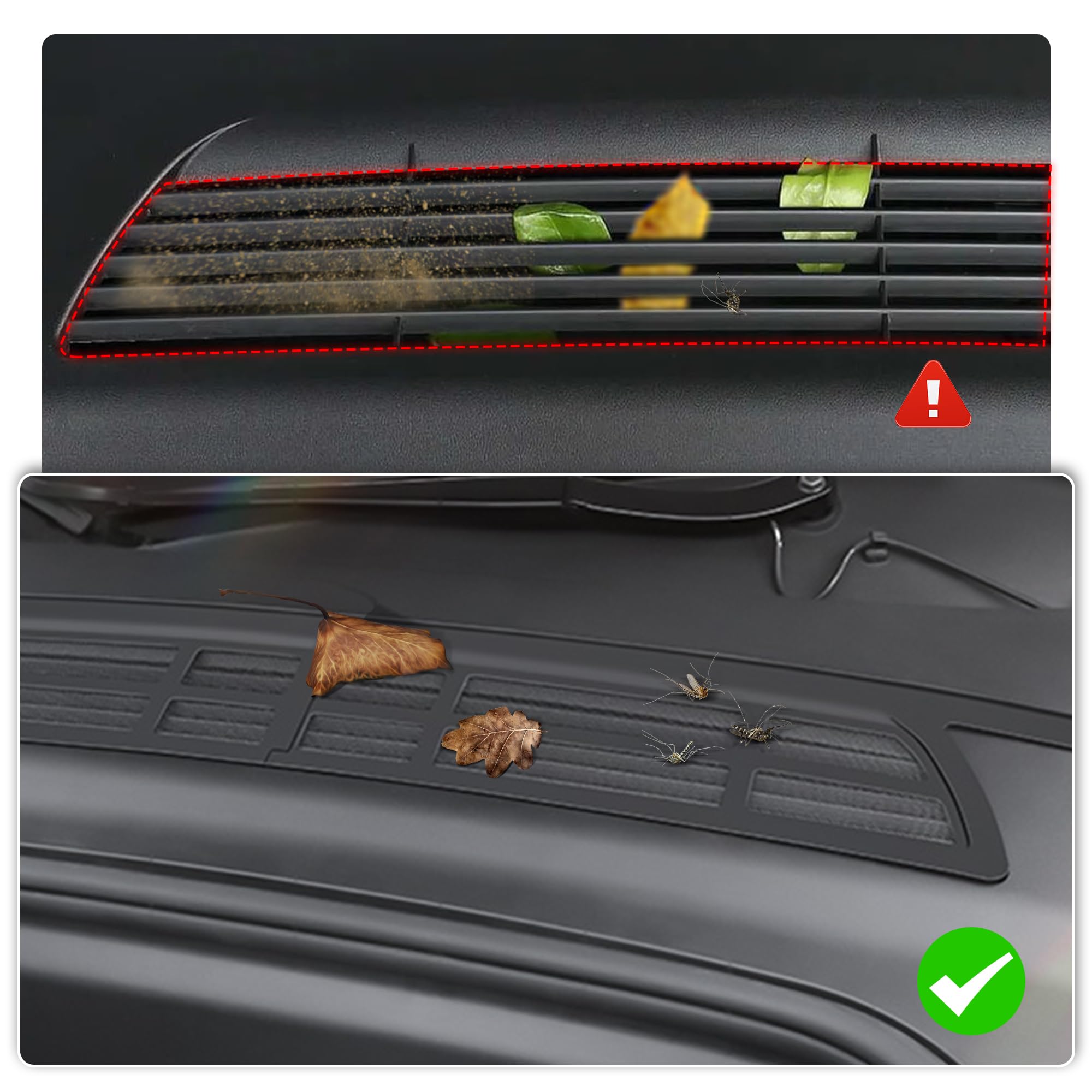 HSB Air Inlet Protective Cover Compatible for Tesla Model Y 2021 2022 2023 2024,Air-conditioning Air Intake Grille,ABS Plastic Air Vent Intake Air Flow Grille Accessories