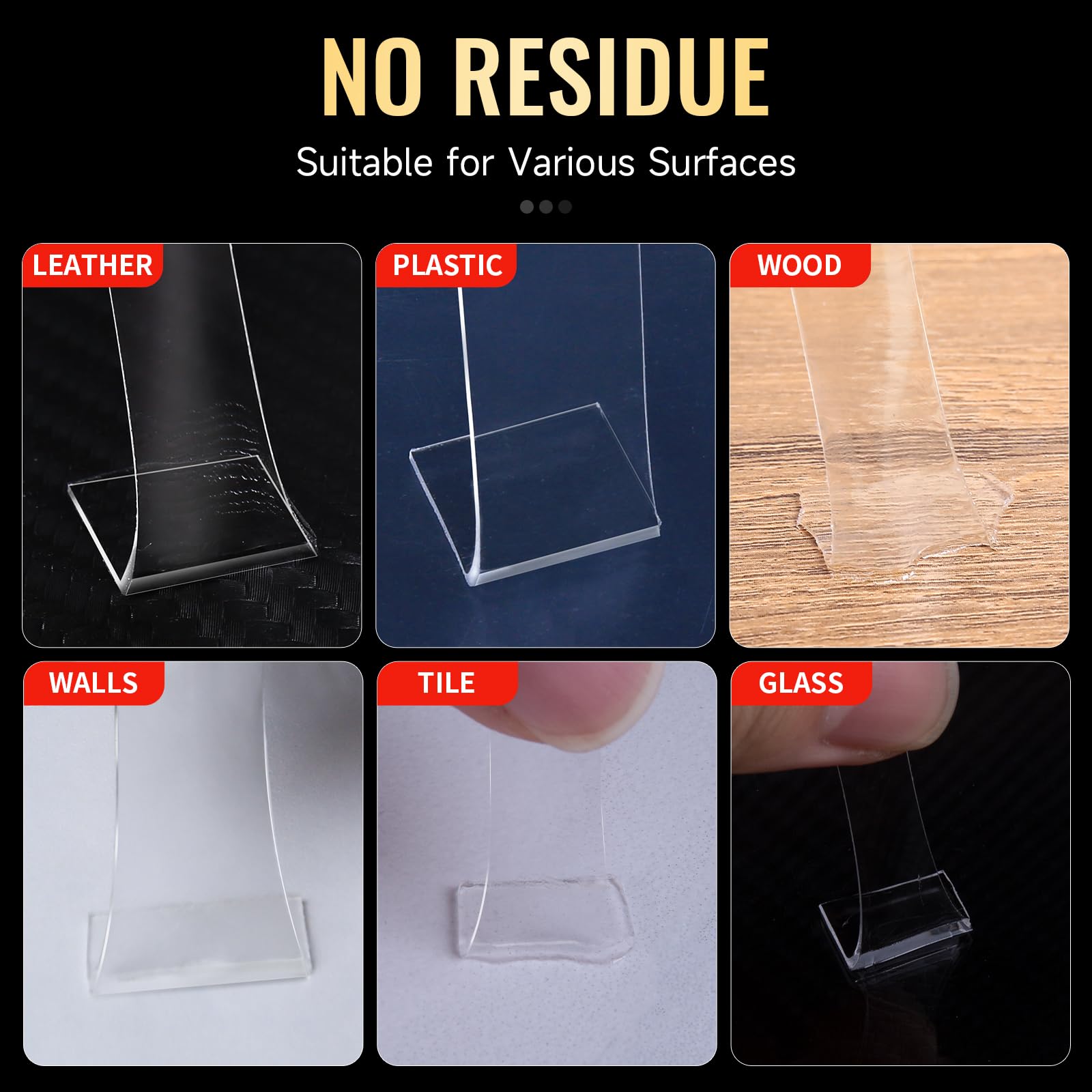 PHIXBEAR-Extrge Large Clear Poster Putty, Mounting Squares Removable No Damage (1 X 1.2in 20 PCS) Made of 3M, Waterproof Heat Resistant, Heavy Duty Double Sided Adhesive Dots,Mounting Putty, Home, Car