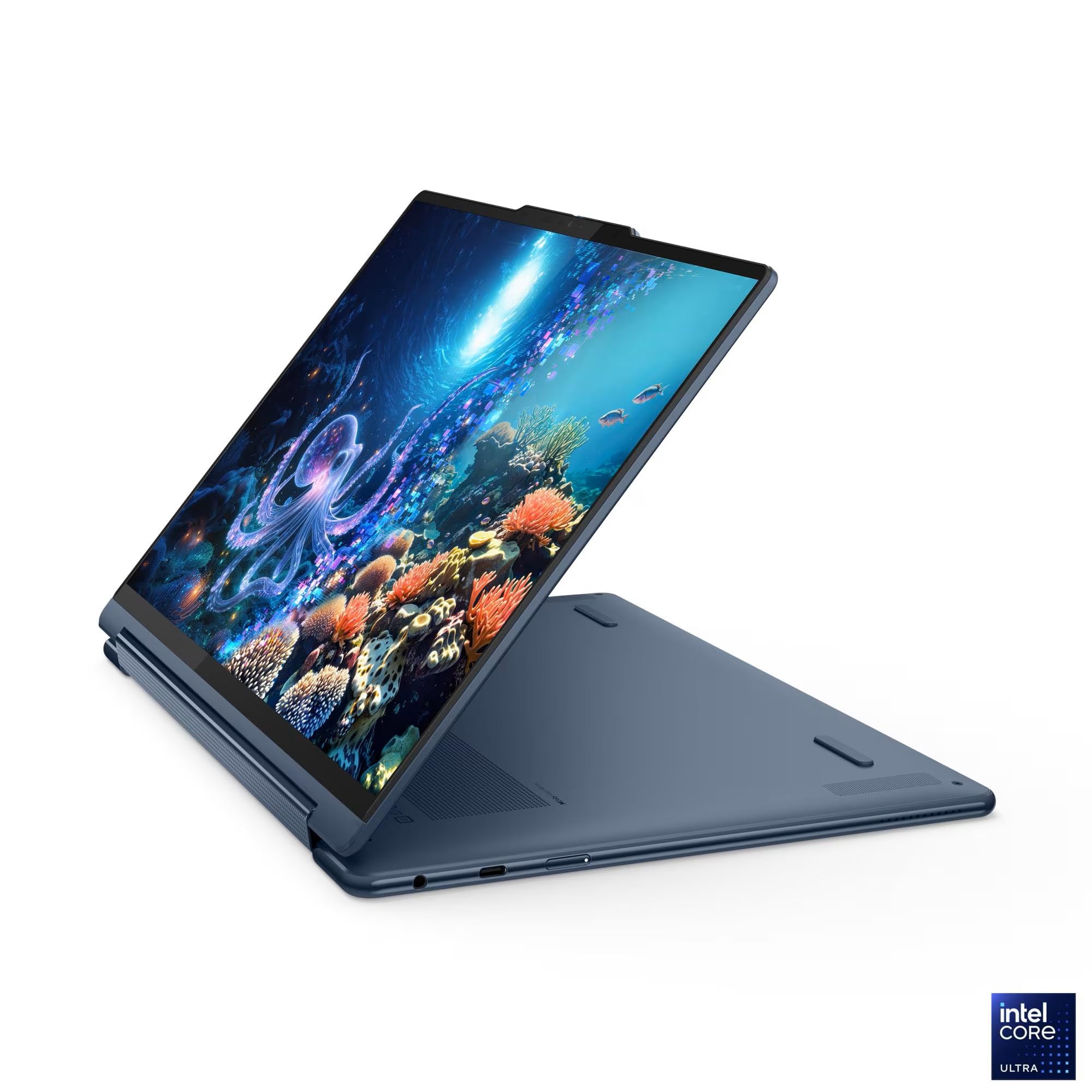 Lenovo Yoga 9i 2-in-1 Aura Edition Laptop with Intel Core Ultra 7 258V Processor,14” 2.8K 1,100 nits(HDR) OLED, Touchscreen Display, 32GB LPDDR5X-8533MT/s Memory, 1TB SSD, Wi-Fi 7, Pen, and Win 11 Pro