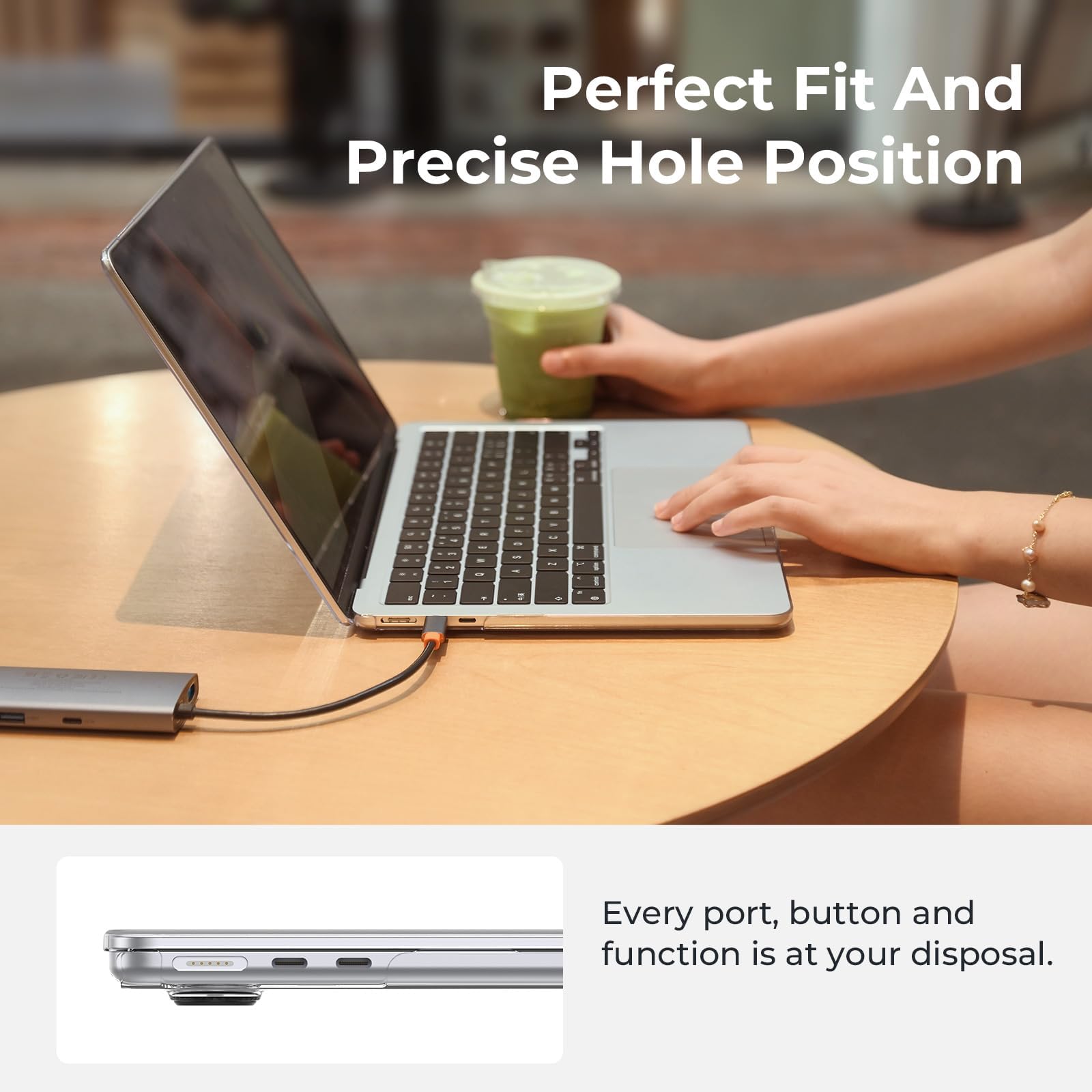 EooCoo Case Compatible with MacBook Air 13 inch M5 2026-2022 M4 M3 M2 A3449 A3240 A3113 A2681, Crystal Hard Shell Scratch Resistant Protective Cover Compatible for MacBook Air 13.6 inch Case, Clear