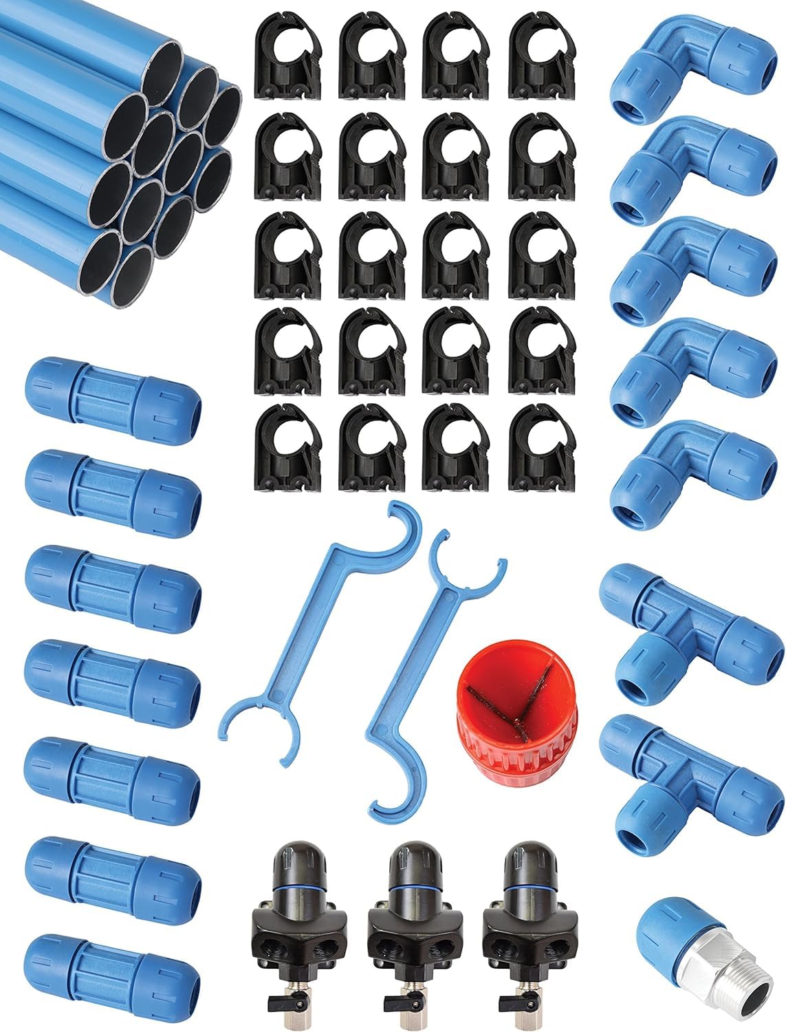 RAPIDAIR FASTPIPE F28090 1" Fastpipe Master Kit, 90', 1", Blue