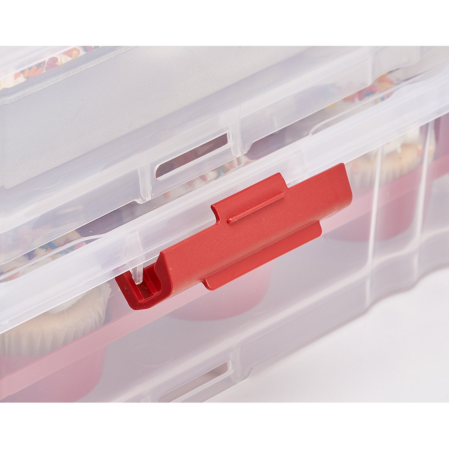 Buddeez Cupcake And Cake Carrier - Stackable Cupcake Holder, Dessert Carrier For Full Size 14x9 Cake Pans Or 12-Count Cupcake Tray, Cupcake Carrier & Cake Box (Includes Slice-N-Serve Utensil)