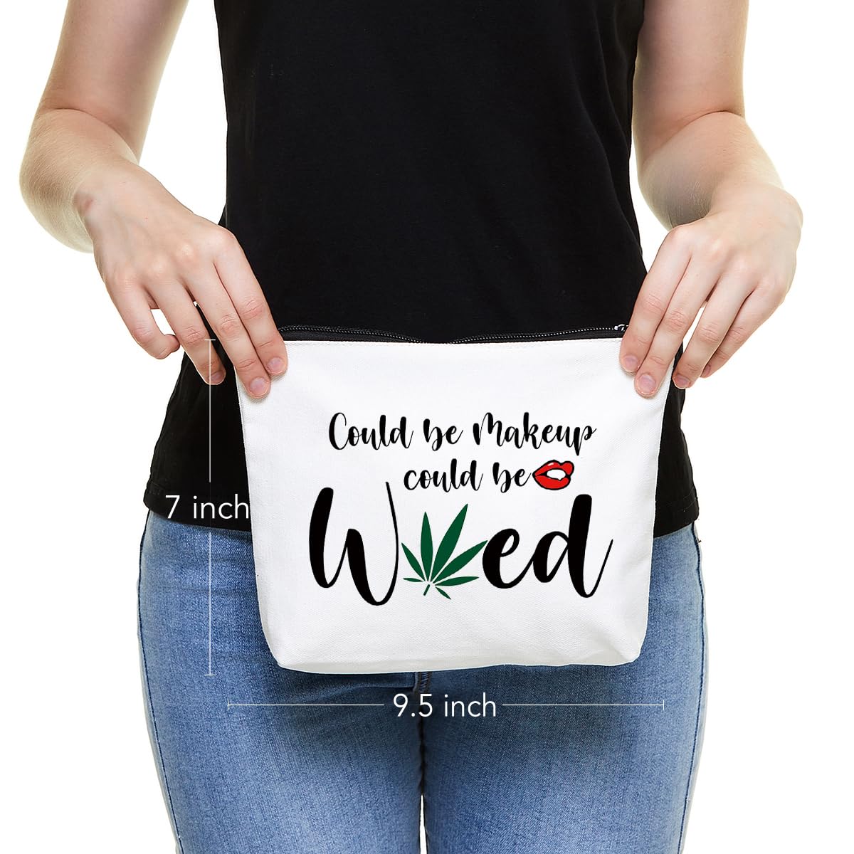 Fokongna Funny Makeup Bag Gifts For Best Friend Woman Gag Gifts for women Funny gifts Weed Small Cosmetic Bag Sister Travel Accessories Organizer Bag Toiletry Case for Birthday Christmas Gifts