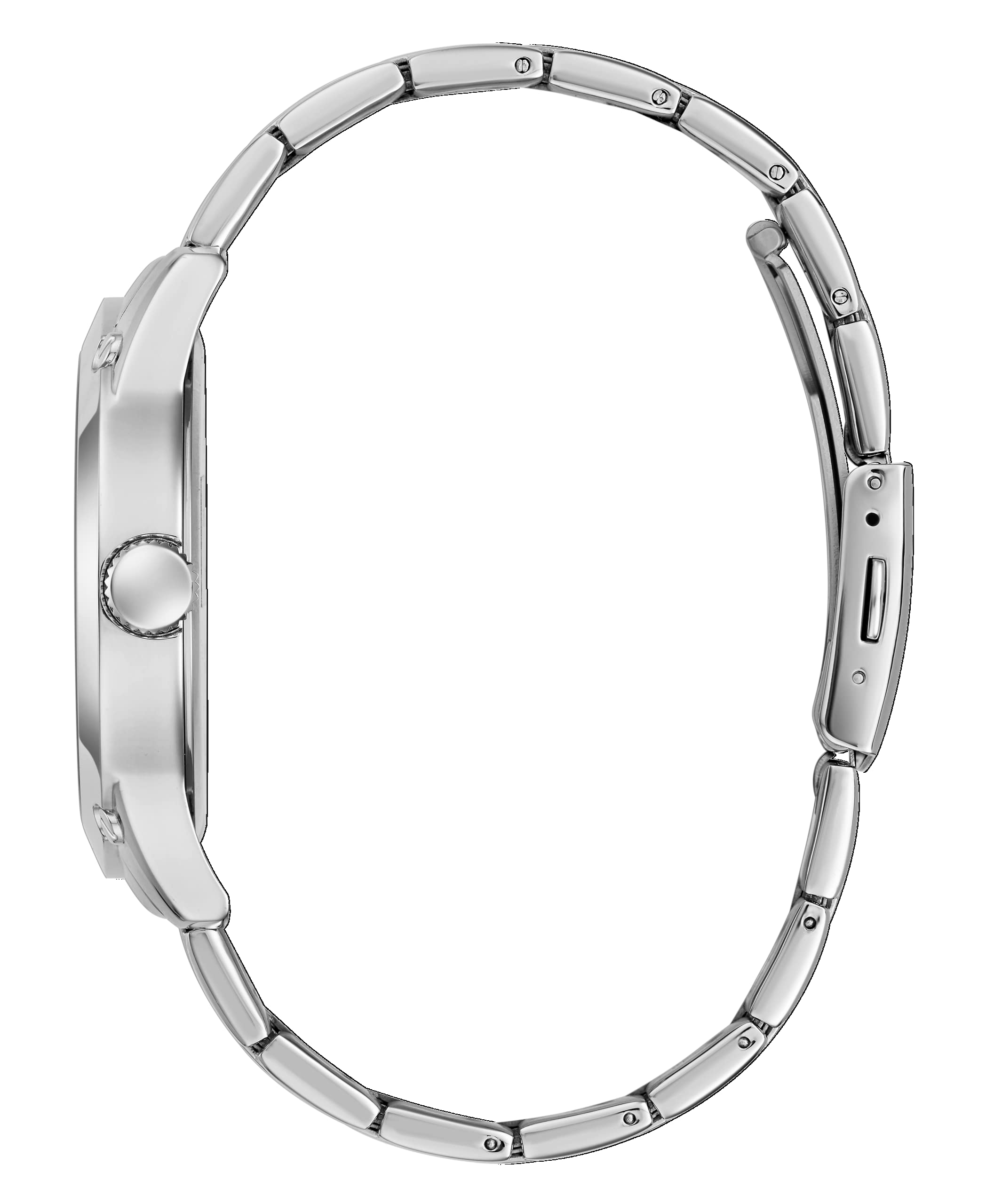GUESS Men's 44mm Watch - Silver Tone Strap Black Dial Silver Tone Case