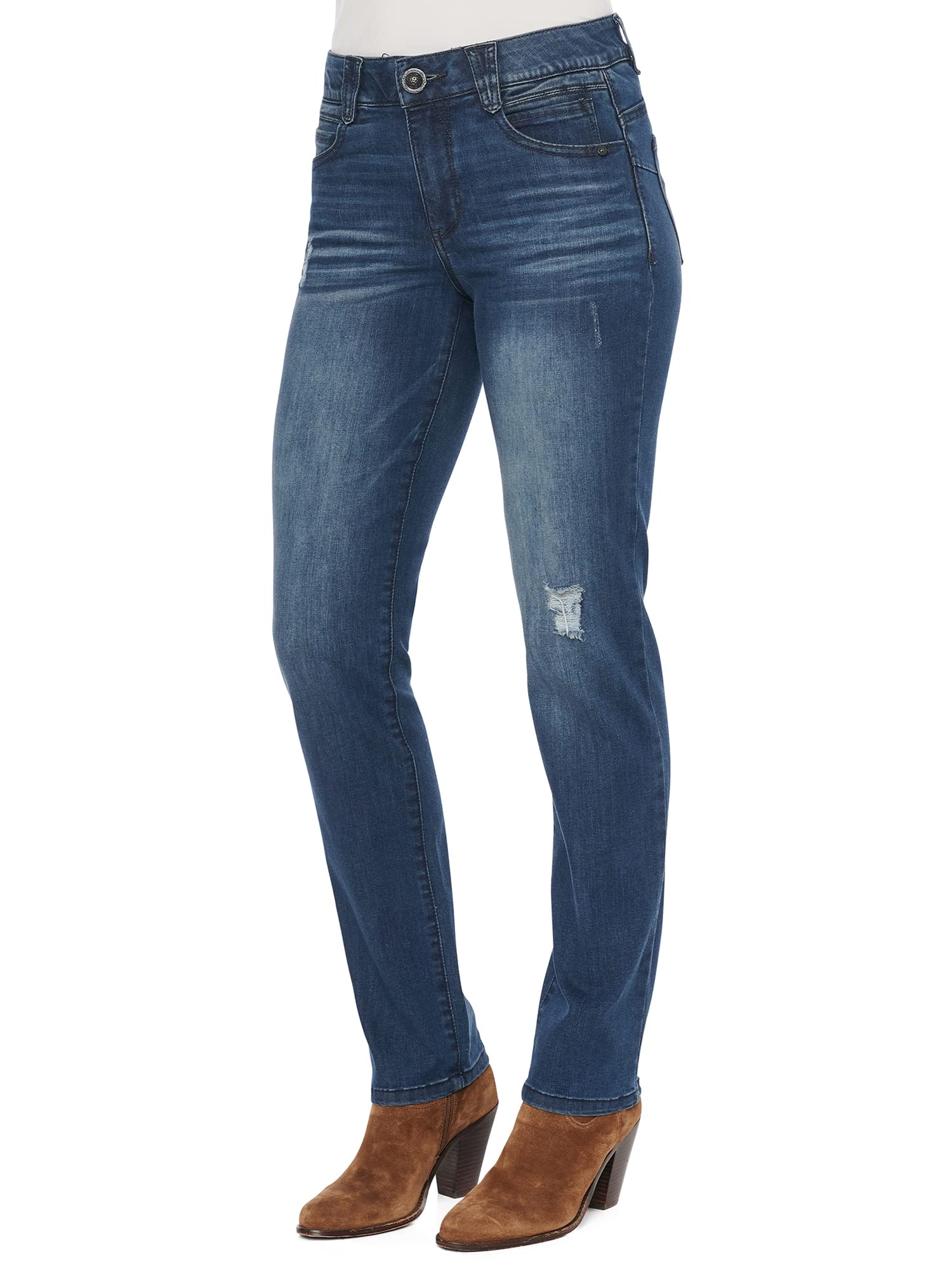 Democracy Women's Ab Solution Straight Leg Jean, Blue Vintage, 10