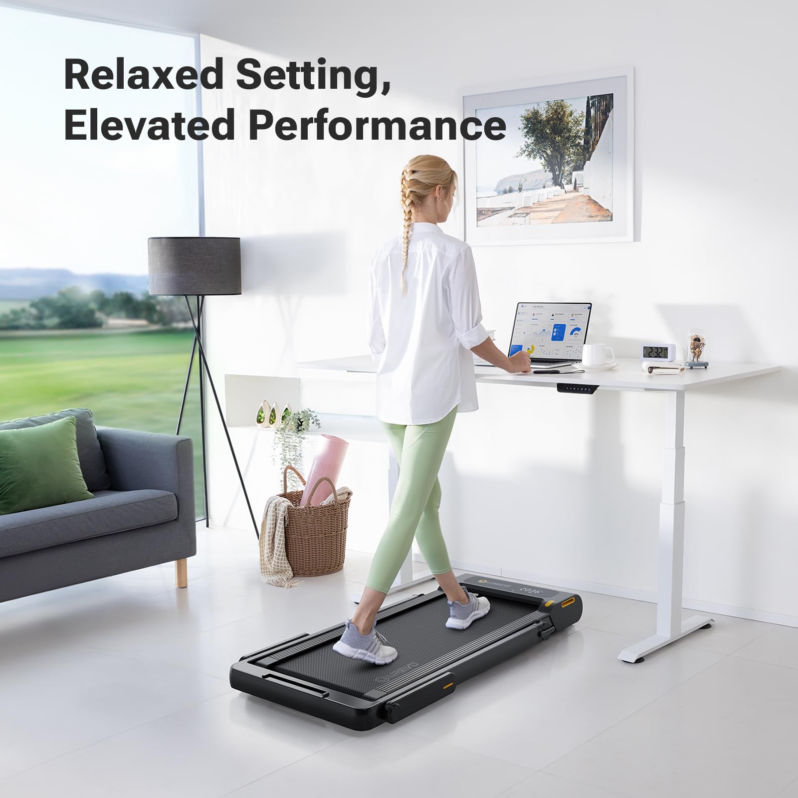 UREVO Walking Pad with Incline, 3 in 1 Portable Folding Treadmills for Home/Office, 2.5 HP Under Desk Treadmill, Large Running Area, Remote Control, LED Display