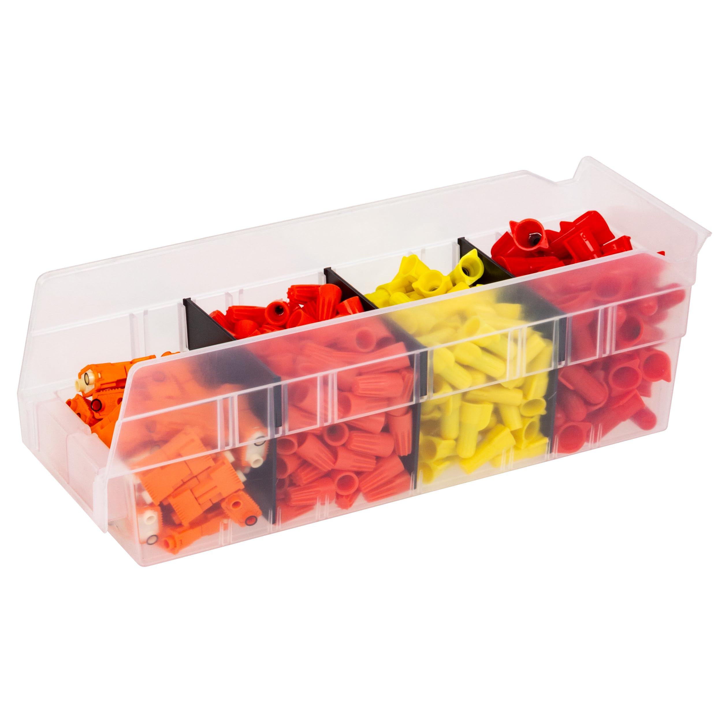 Akro-Mils 40120 Crosswise Width Plastic Divider for 30120, 30128, 30124 Shelf Bin Storage Bins, Black, (24-Pack)