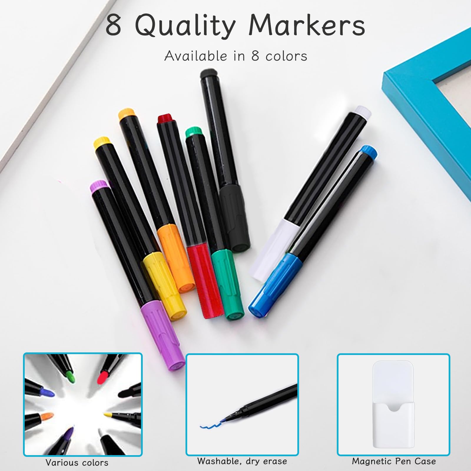 Naisidas Acrylic Magnetic Dry Erase Board for Fridge,Set of 4 Transparent Planning Boards Weekly Calendar, Notes Planning Board,Includes 8 Markers and Towel