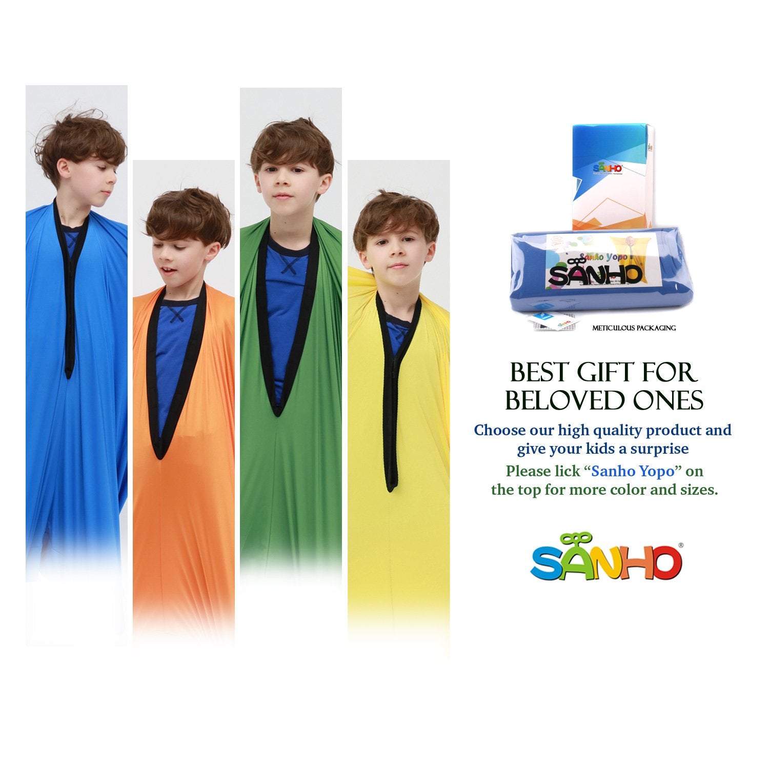 SANHO Yopo Dynamic Movement Sensory Sox, Medium,6-9 years old, 47''HX27''W,Good for Height:41"-51",Updated Version,Blue