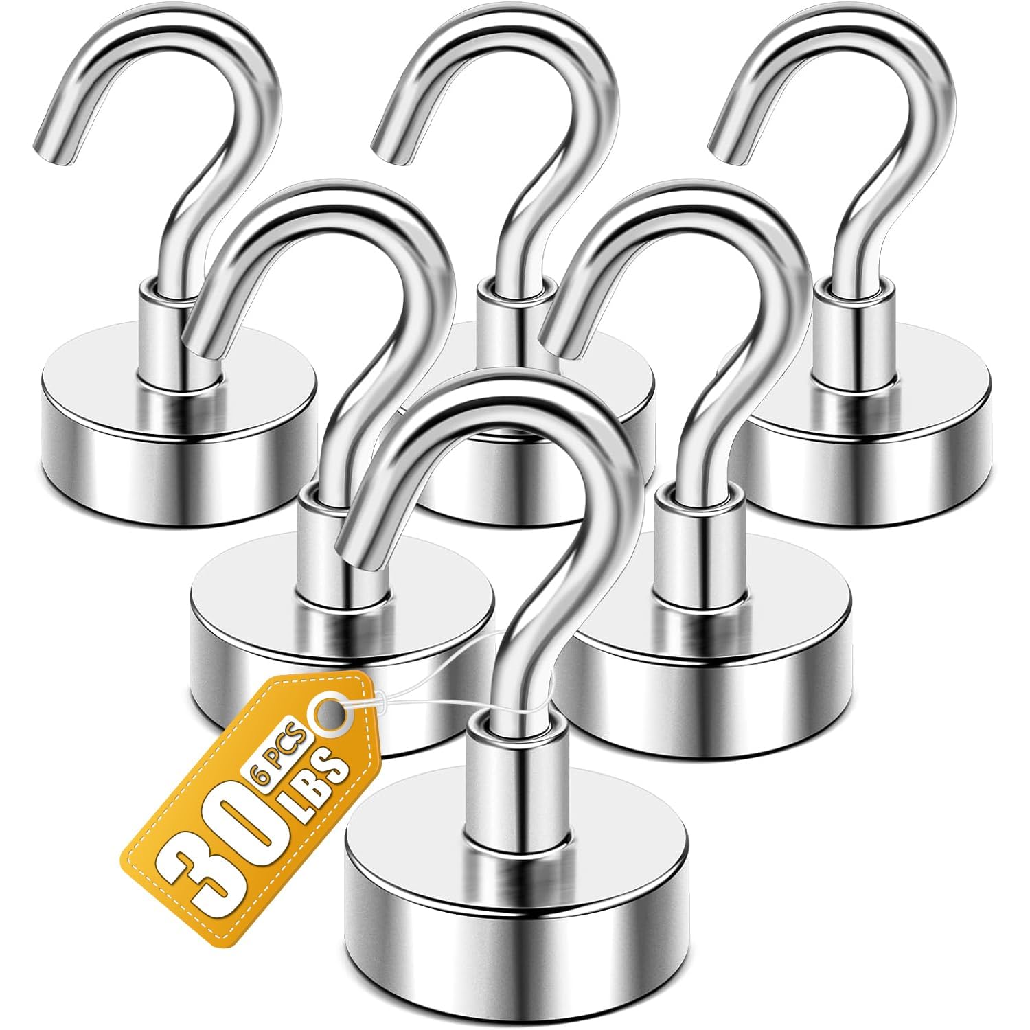 DIYMAG Magnetic Hooks, 30lbs+ Magnet Hook 2026 Cruise Cabin Ship Essentials N52 Heavy Duty Strong Magnets Refrigerator Fridge Hanging for Classroom Beach Vacation Kitchen Grills Home 6 Pack
