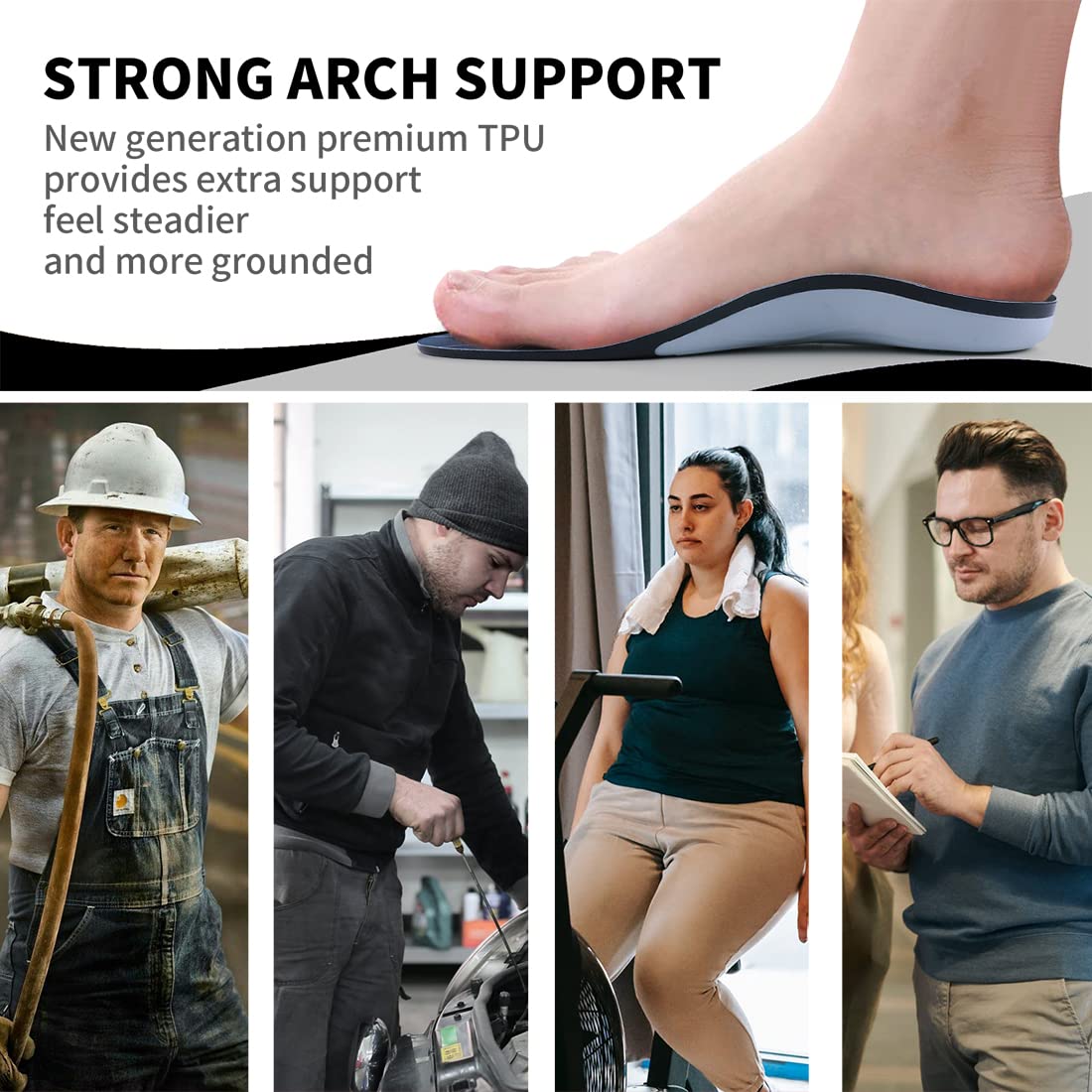 (230+ lbs) VALSOLE Plantar Fasciitis Insoles Arch Support Inserts for Women Men,Gel Orthotics Inserts,Heavy Duty Support for Metatarsalgia Heel Pain,Flat Feet,OverPronation,Plantar Fasciitis Relief