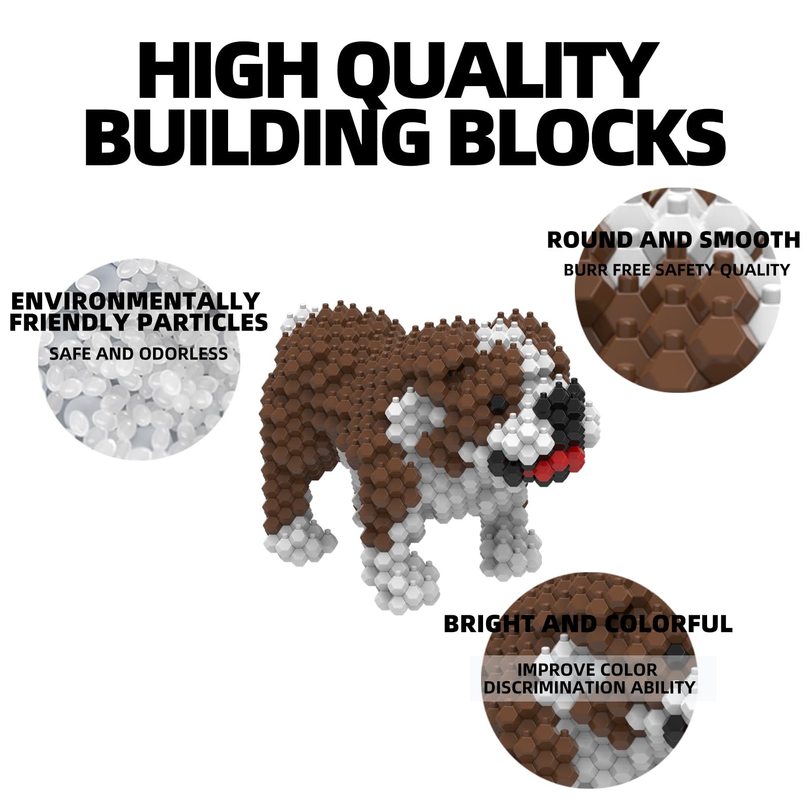 KADELE Cute Dog Building Animal Sets, Extremely Challenging STEM Building Blocks Decor for Adults Kids, Micro 3D Educational Toys for Boys Girls Ages 8 and Up,Bulldog