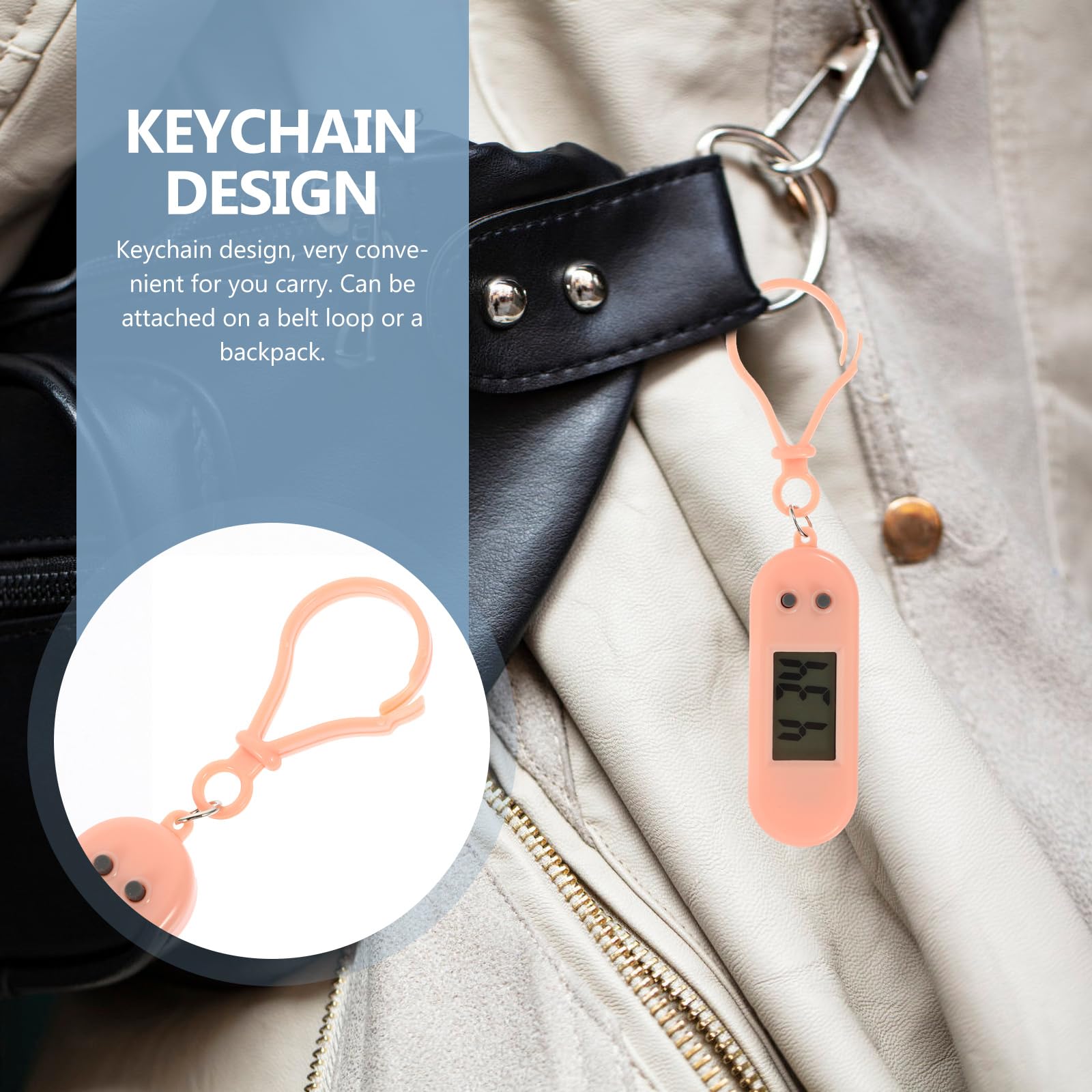 Hemobllo 4 Pcs Keychain Pocket Watch - Mini Key Ring Digital Watch Small Electronic Watch Portable Keychain Watch for Children Kids Students (Random Color, Random Keychain)