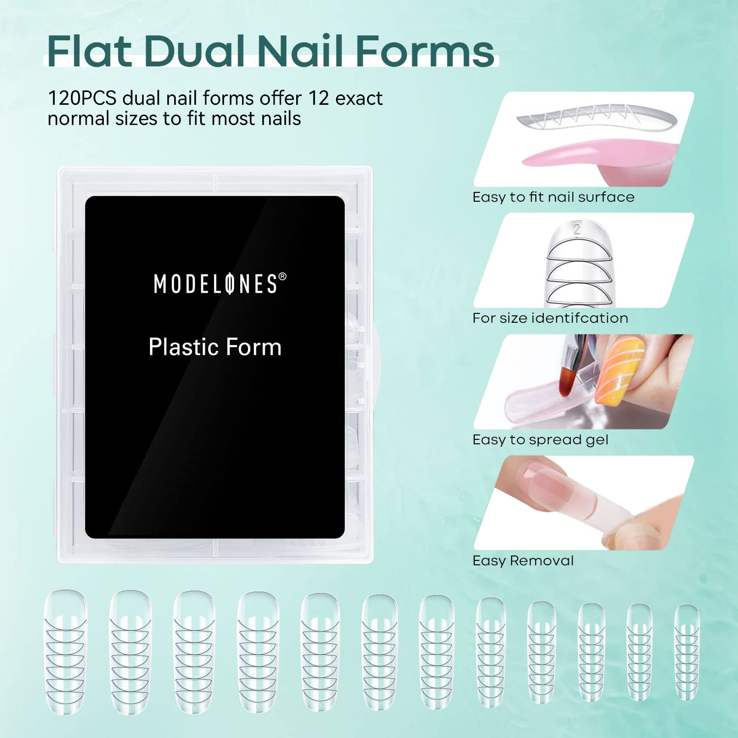 Modelones Slip Solution for Poly Gel, Anti-Stick Gel Nail Extension Complete Kit with Nail Forms Tips Clips Art Tool DIY at Home