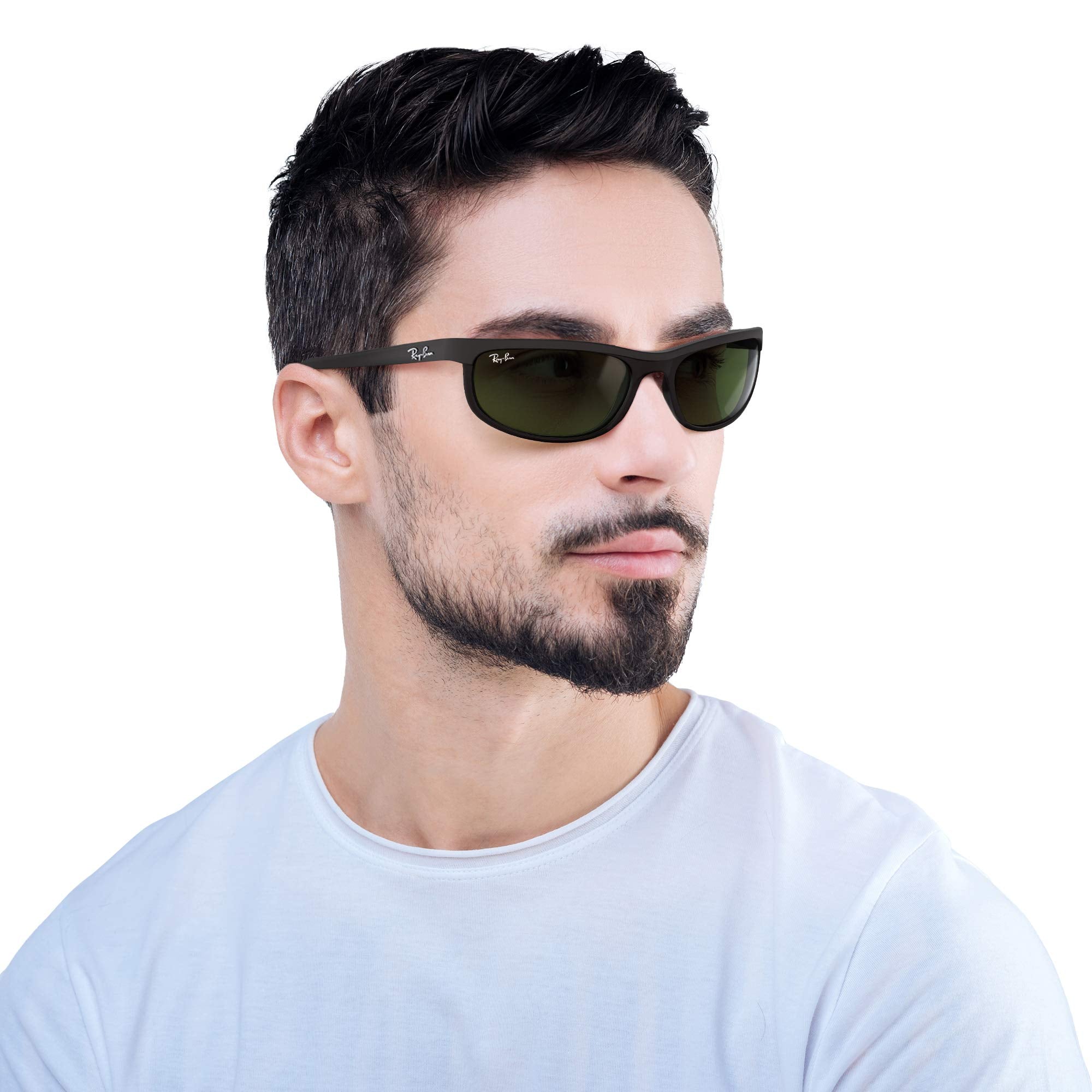 Ray-Ban Men's RB2027 Predator 2 Rectangular Sunglasses, Black/Matte Black/G-15 Green, 62 mm