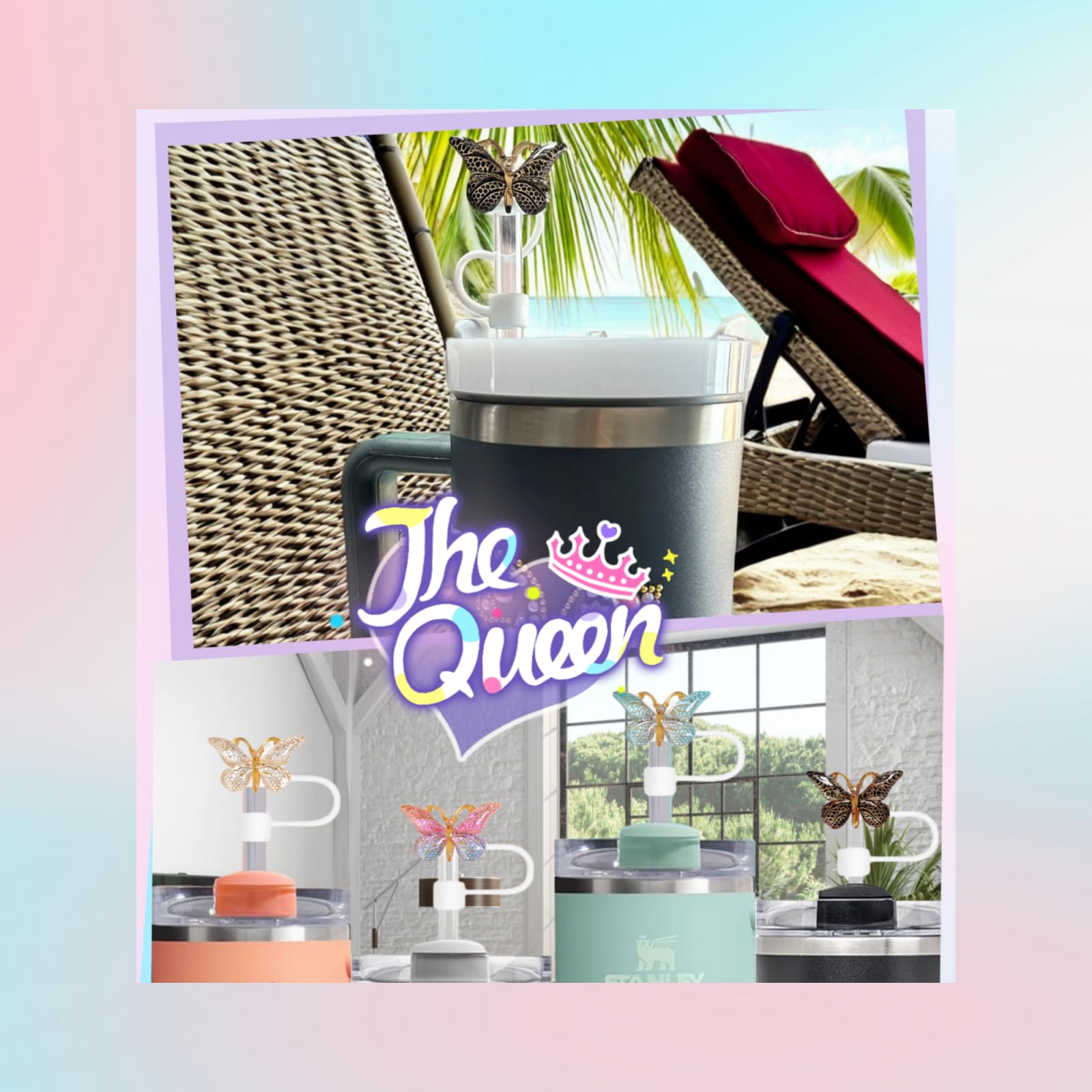 4-Pack Straw Toppers and 6-Pack Leak-Proof Stoppers