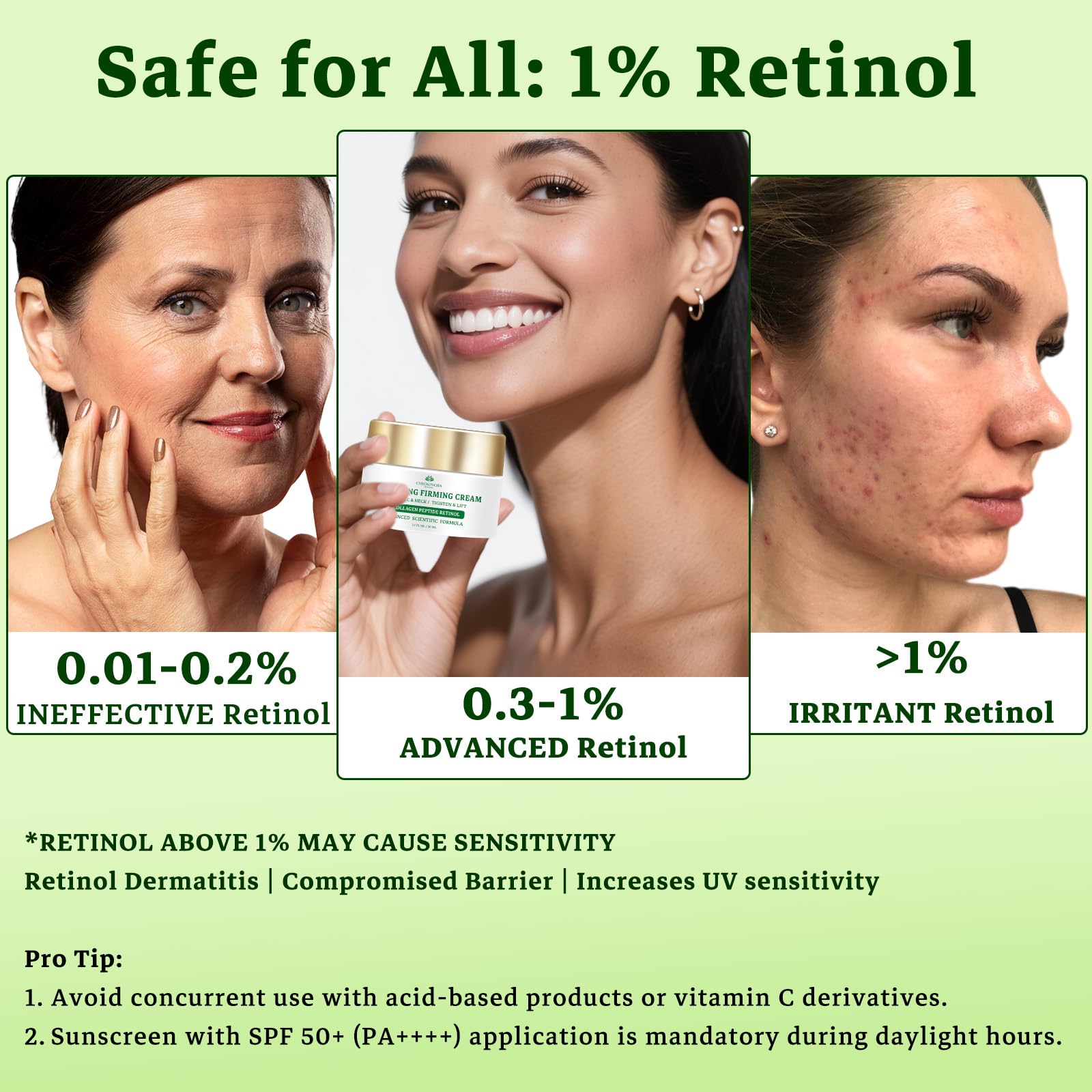 Tighten and Lift Neck Cream, Advanced Anti Wrinkle Face Cream with Retinol Collagen Hyaluronic Acid, AH-8 Multi-Peptides Anti Aging Neck Creams for Tightening and Firming for Women and Men, 1.7 Fl Oz