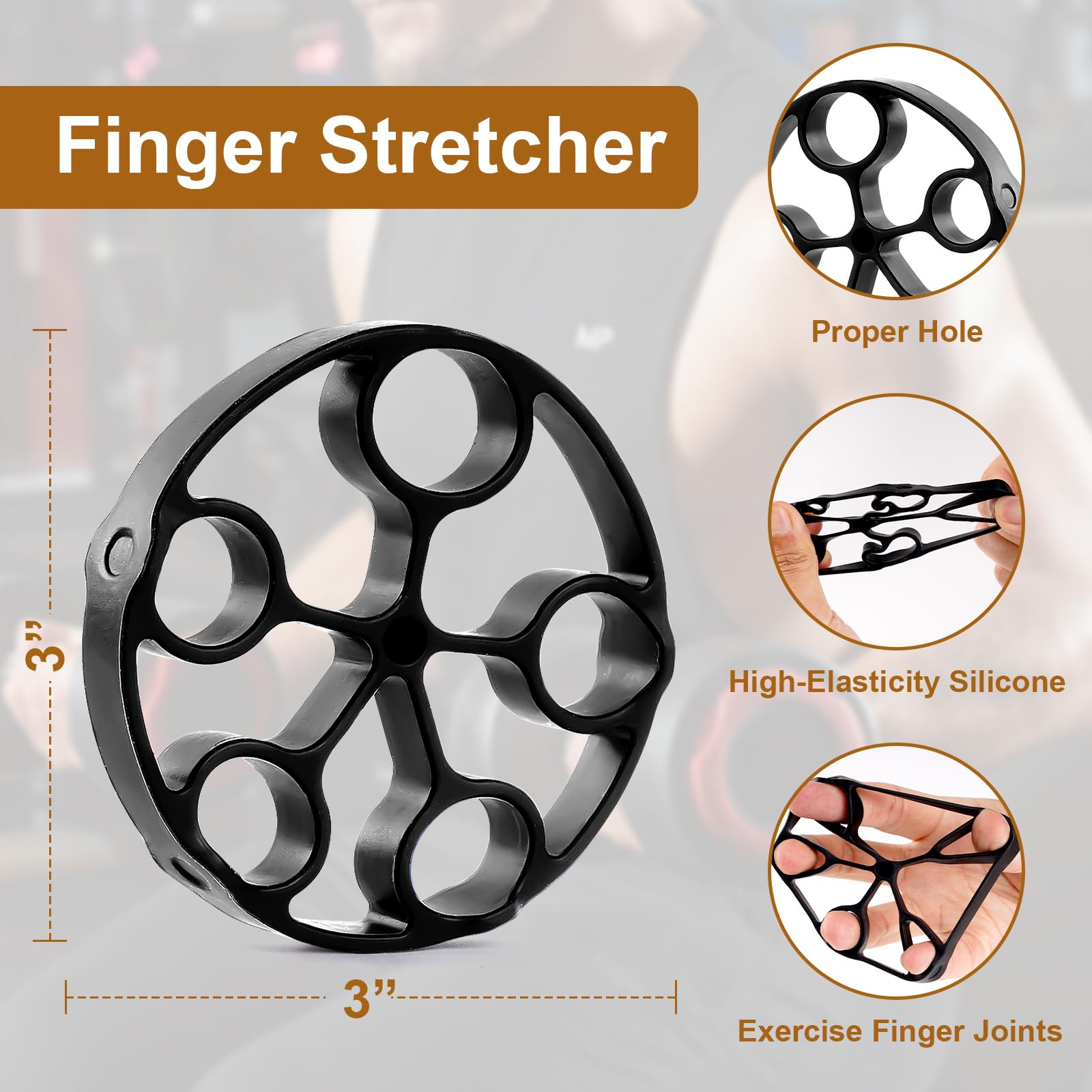 BLEUM CADE Grip Strength Trainer, 5 Pack Hand Strengthening Devices Kit with Adjustable Resistance Levels, Forearm Strengthener for Home Gym, Physical Therapy, Home Workout, Black