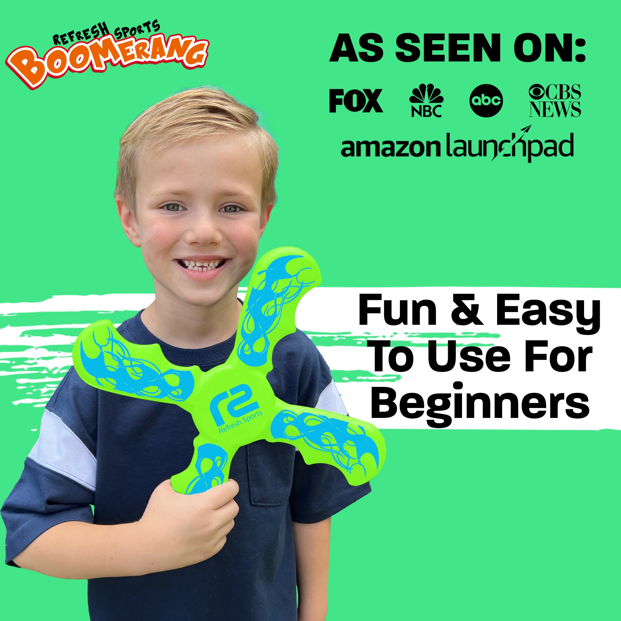 Boomerangs for Kids: Best Soft Flying Toy - Ideal Gifts For Boys & Girls All Ages - Outdoor Flying Disc & Beach Frisbbee for Kids - Fun Stocking Stuffers For Kids - Boys Toys Age 8-10 Year Old & Up