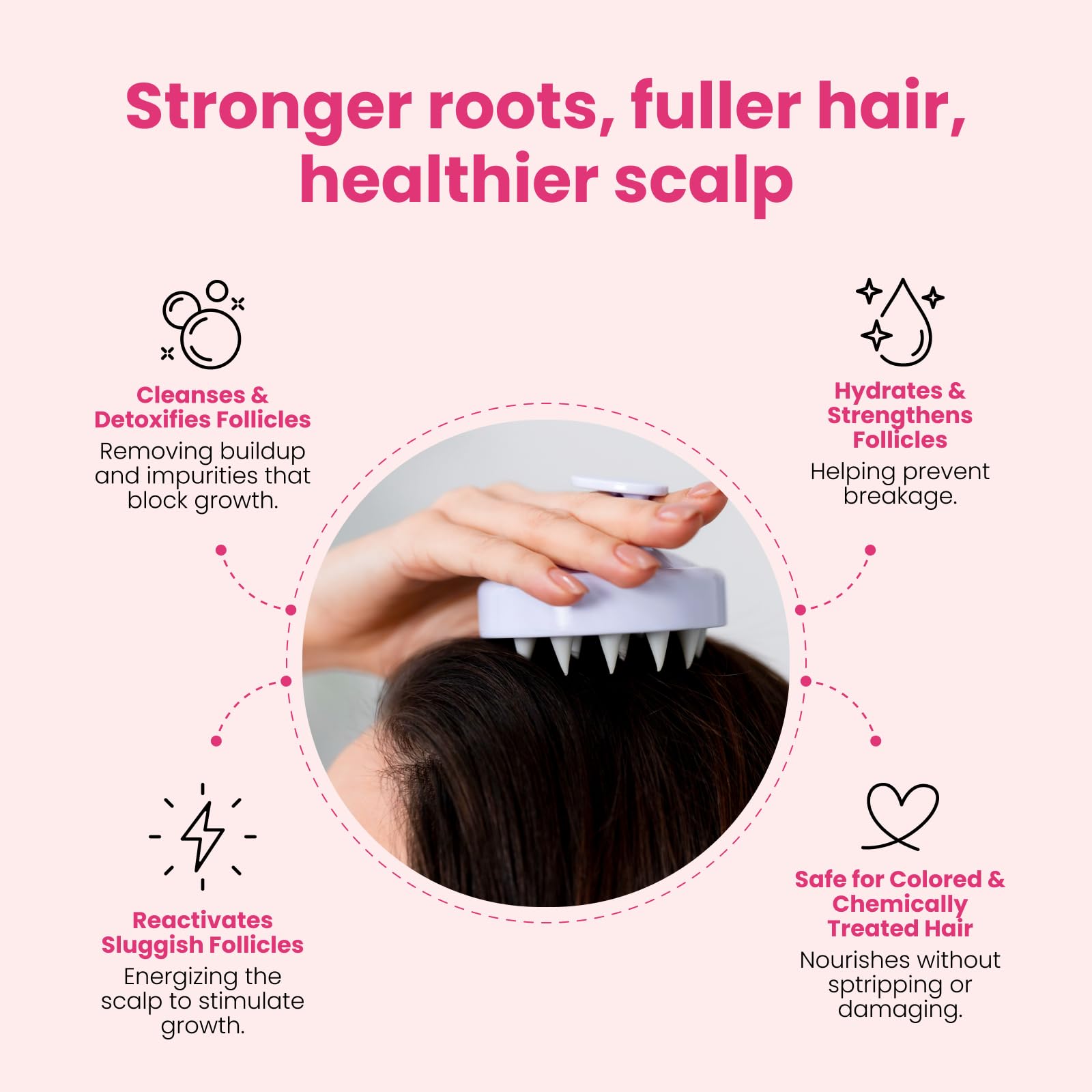 Trybello Hair Growth Shampoo with DHT Blocker | Natural Thickening & Scalp Detox | Sulfate Free & Vegan Formula | Caffeine, Aloe Vera, Turmeric, and Urucum Extract | For Any Hair Type