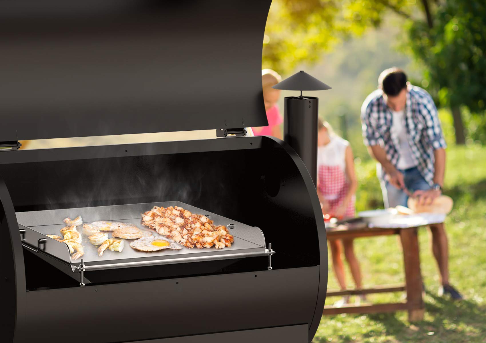 Stanbroil Griddle Hack Griddle Insert for Pellet Grill, 17.5" W x 18.6" D Griddle Attachment for Traeger, Pit Boss, Camp Chef, Green Mountain Grills, Z GRILLS, Smokin Brothers Pellet Grills