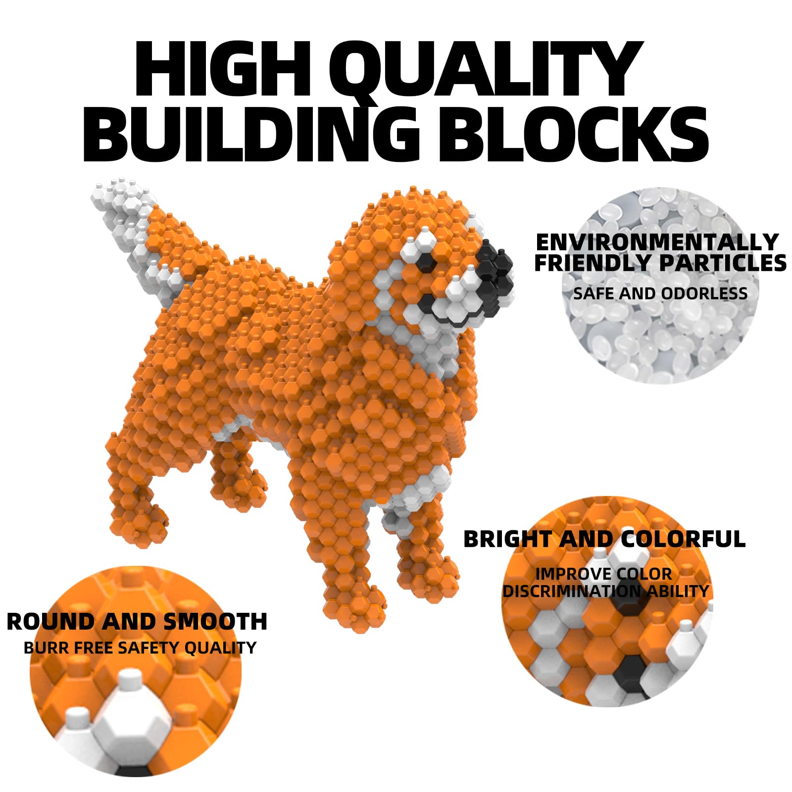 KADELE Cute Dog Building Animal Sets, Extremely Challenging STEM Building Blocks Decor for Adults Kids, Micro 3D Educational Toys for Boys Girls Ages 8 and Up, Golden Retriever
