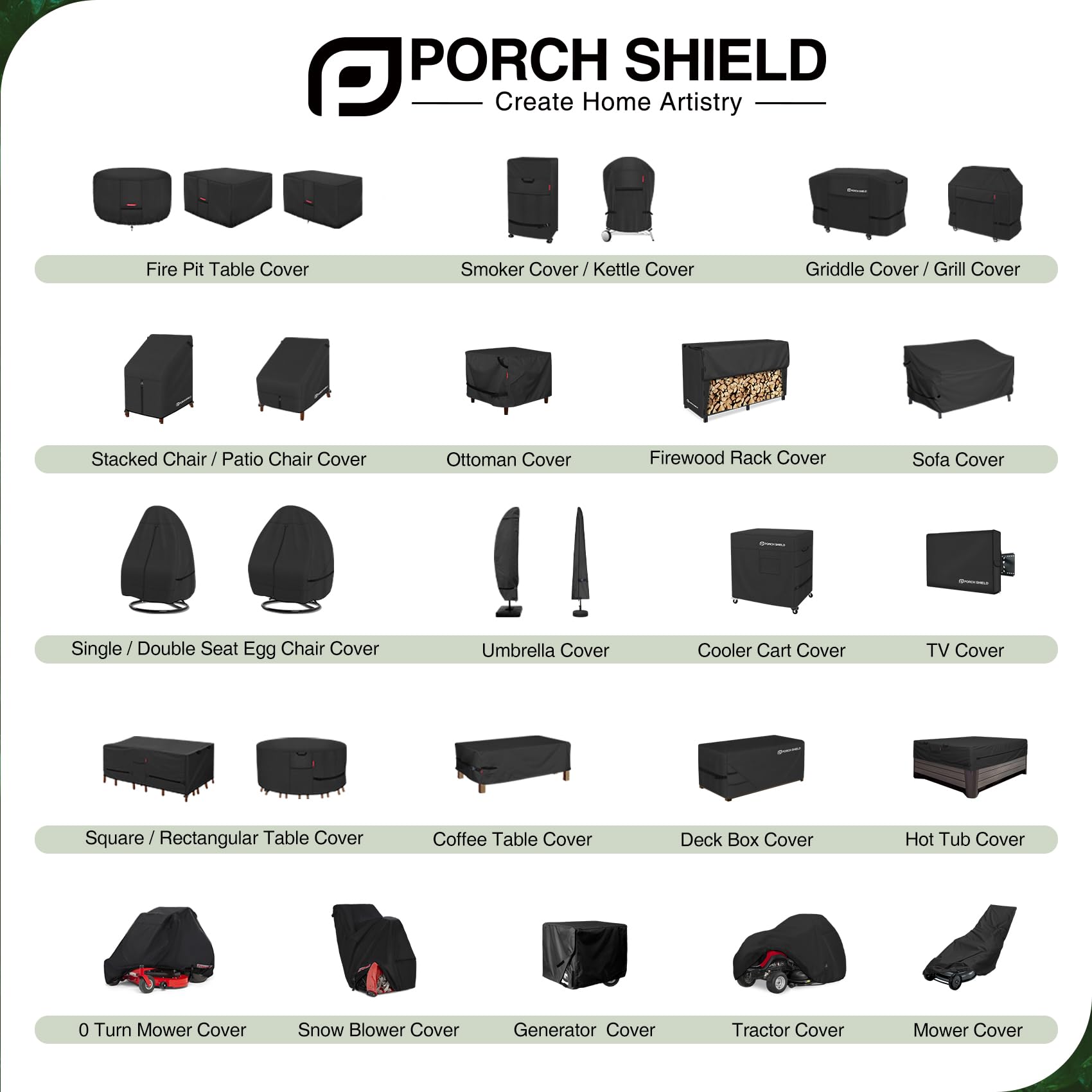 Porch Shield 62W x 24D x 48H inch Premium Gas Grill Cover Up to 60 inch, Waterproof and Fade Resistant 600D BBQ Covers for Weber, Brinkmann, Char-Broil and More, Black