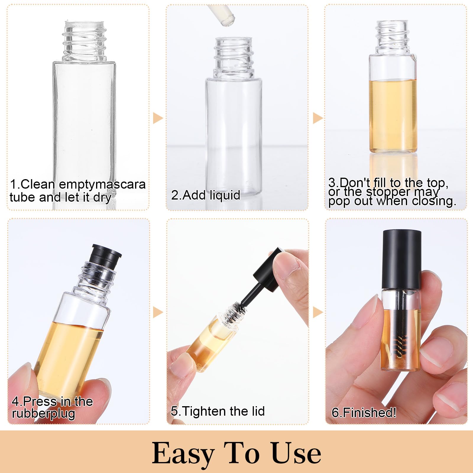 JIEYAO 27Pcs Empty Mascara Tube with Eyelash Wand, 3ml Mini Empty Mascara Bottles Mini Eyelash Cream Container Travel Containers Eyelashes Growth packing Tube for Home and Travel