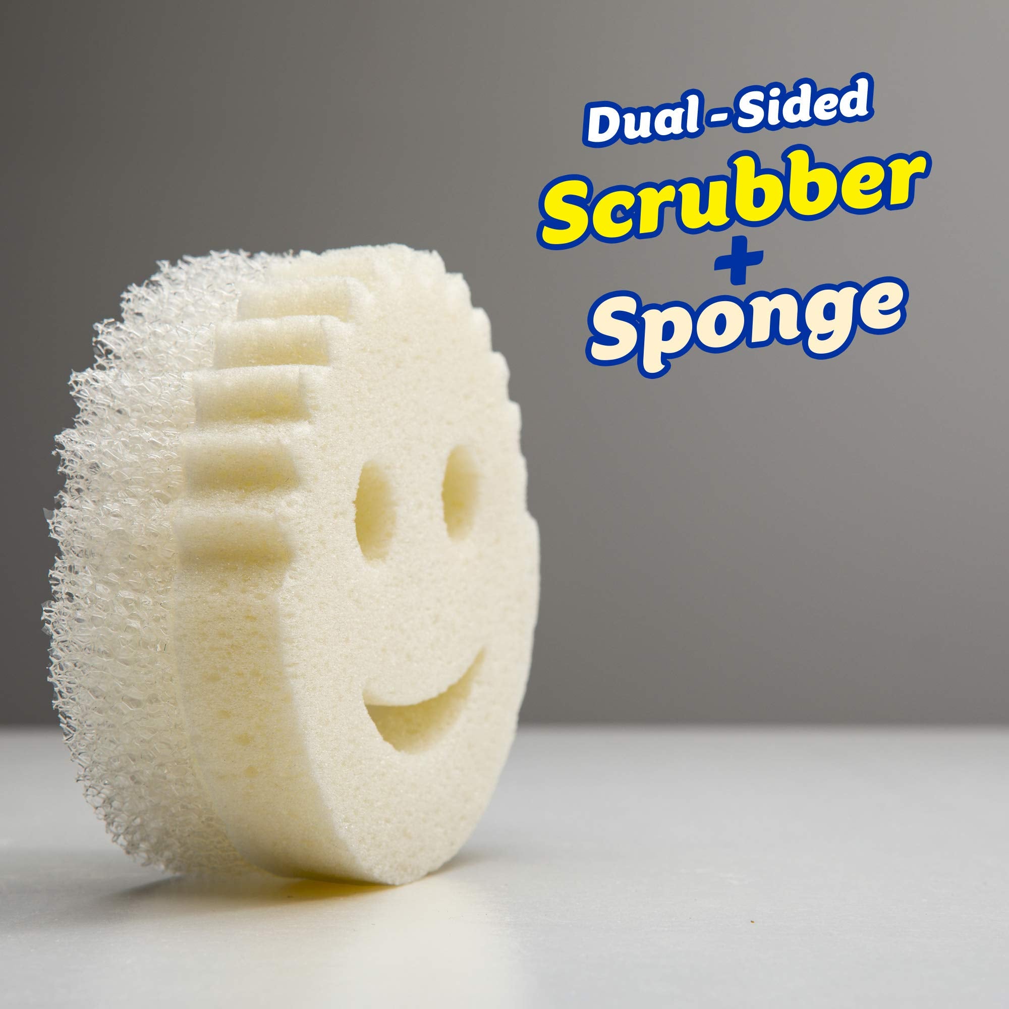 Scrub Daddy Dual-Sided Sponge and Scrubber- Scrub Mommy Dye Free - Scratch-Free Scrubber for Dishes and Home, Odor Resistant, Soft in Warm Water, Firm in Cold, Deep Cleaning, Dishwasher Safe, 1ct
