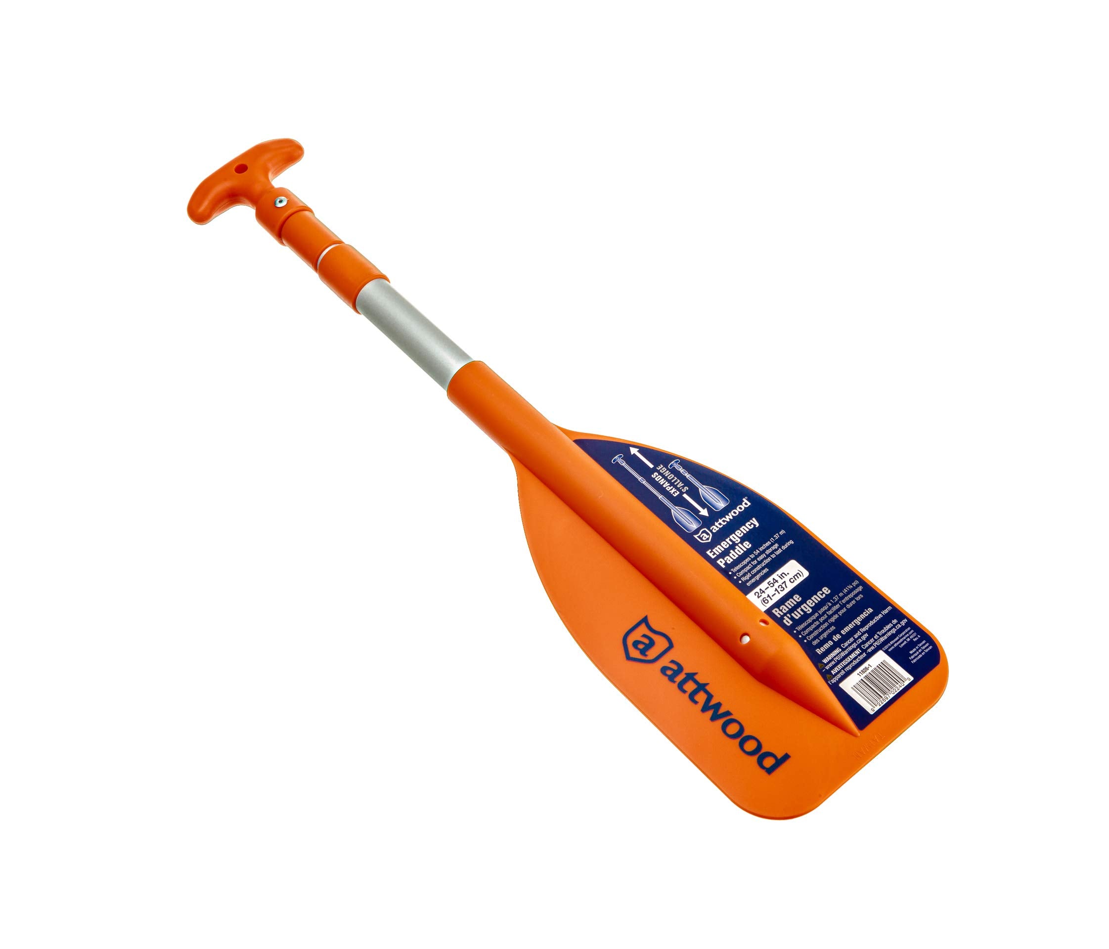 Attwood Emergency Telescoping Paddle for Boating, Collapsible, 24-inch to 54-inch, Orange