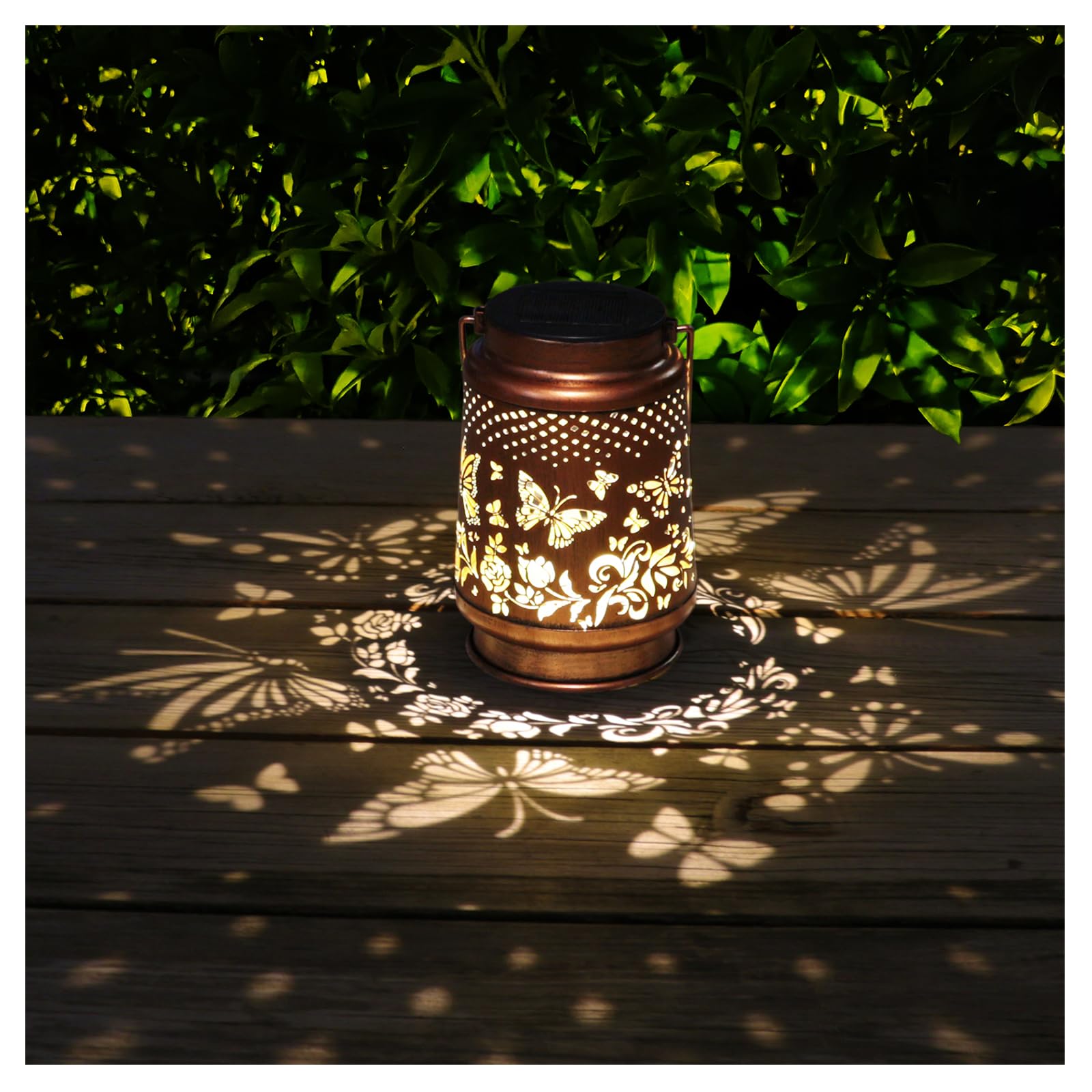 Solar Lanterns Outdoor Waterproof Butterfly Garden Decor Lantern Birthday Gifts for Women Mom Grandma, Hanging Solar Lights Metal Solar Decoration Outside for Yard, Patio, Backyard, Porch