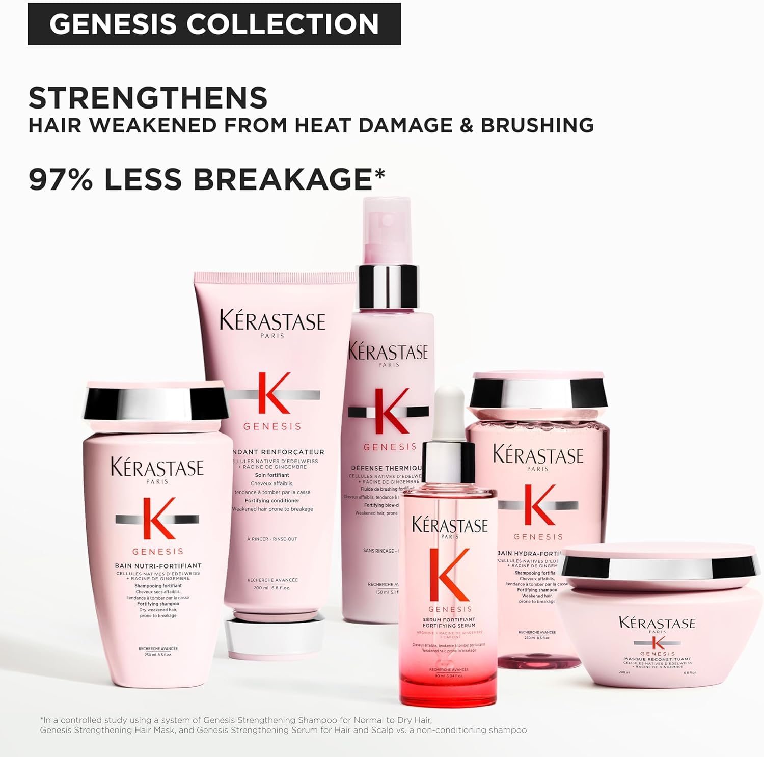 Kerastase Genesis Strengthening Nutri-Fortifiant Shampoo - Hair Repair For Weak or Damaged Hair, Detangles & Hydrates, For Normal to Dry Hair