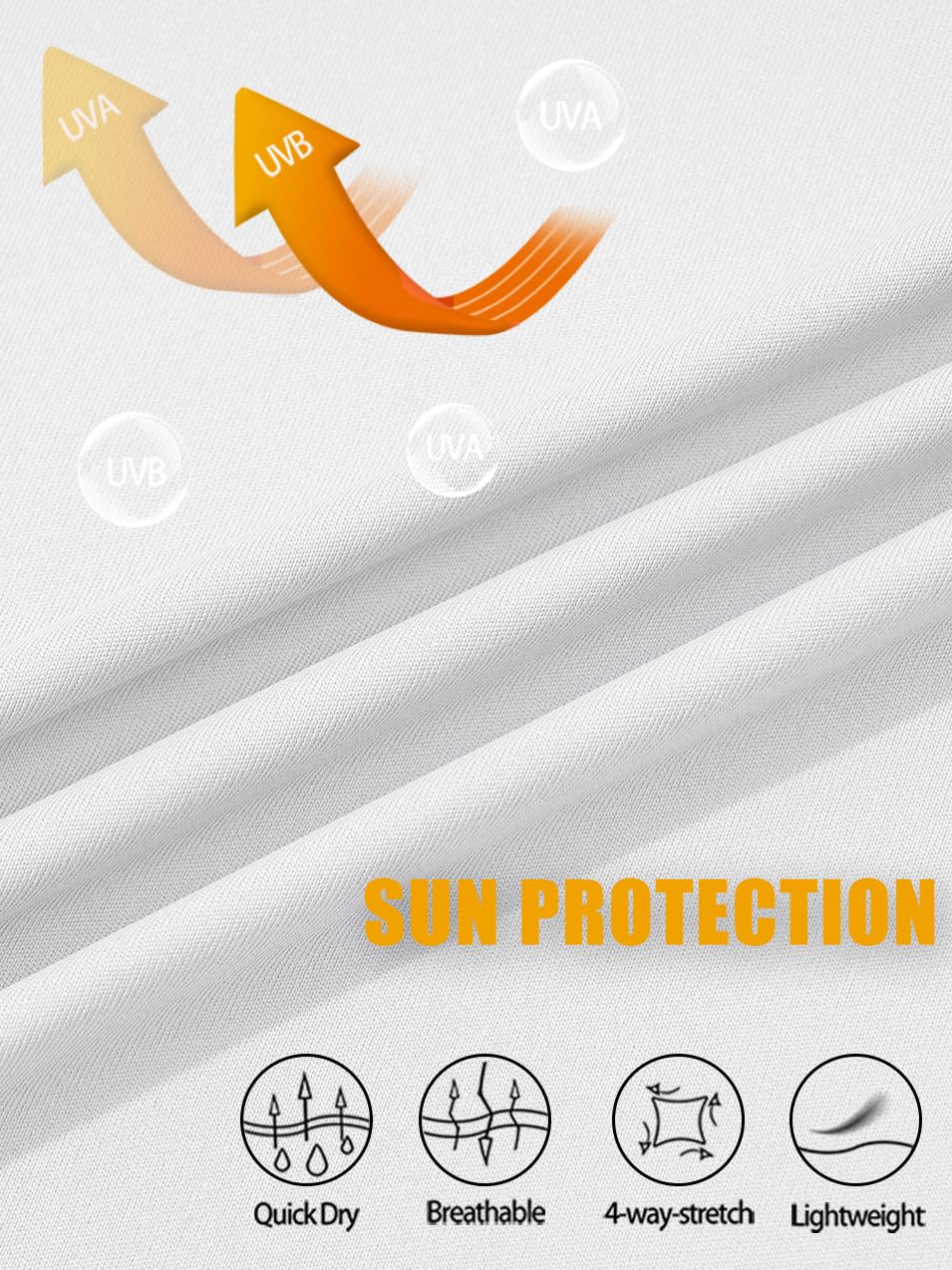 Shirts for Men Fashion 1/4 Zip Up Sun Protective Quarter Zip Shirt for Men Mens Rash Guard Shirt Long Sleeve SPF Loose Fit Athletic Shirt White