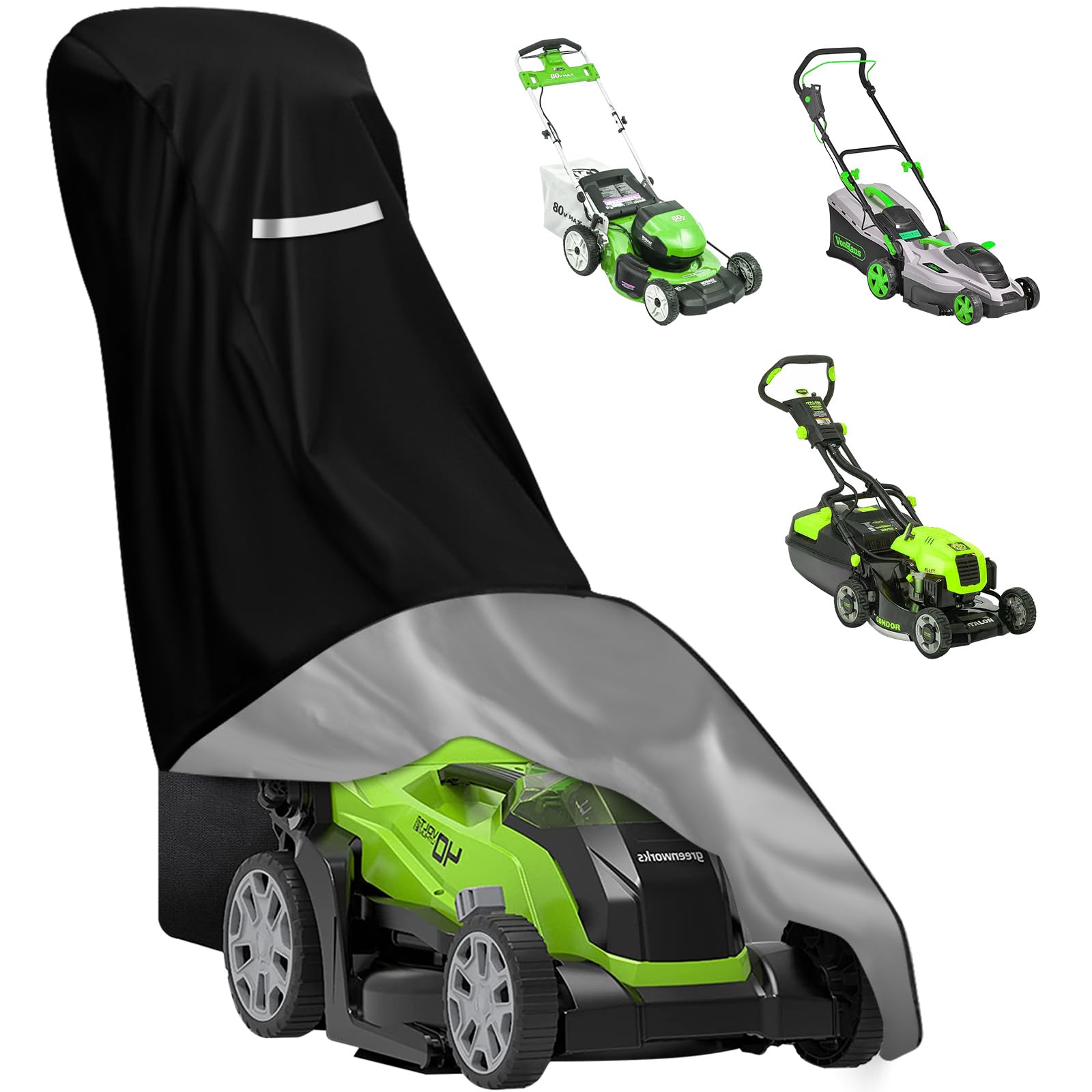 Outdoors Lawn Mower Cover-Heavy Duty 420d Polyester Oxford Waterproof,Uv Protection Universal Fit Lawnmower With Drawstring & Cover Storage Bag,Lawnmower Covers For Dust,Wind,Snow,Outdoor