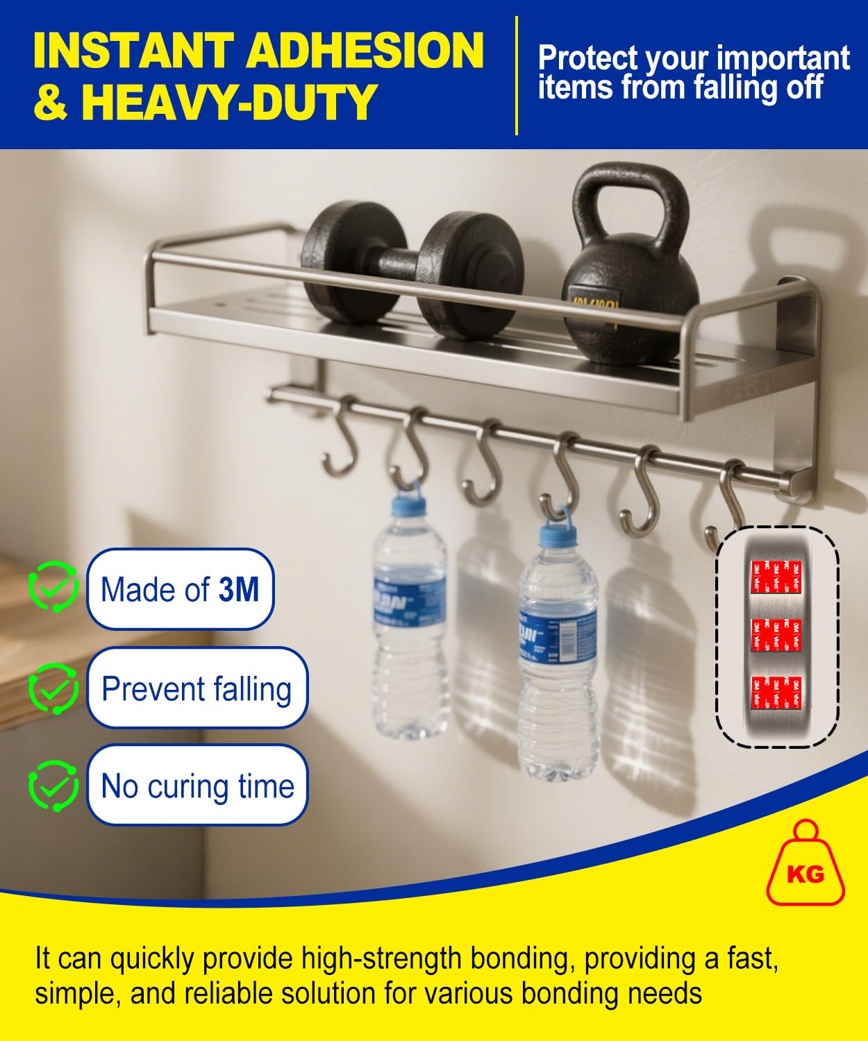 PHIXBEAR 30Pcs Double Sided Adhesive Pads,Heavy Duty Mounting Tape, Super-Sticky Clear Strong Pads Rectangle Shape Waterproof for Walls Picture, Car, Home, Office 1x1.2 Inch