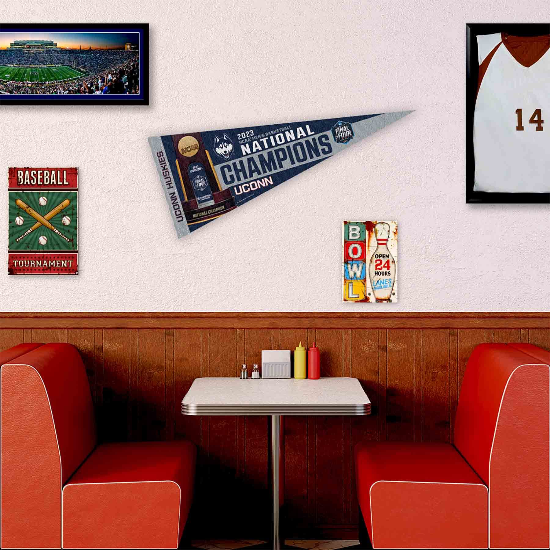 WinCraft Connecticut Huskies Pennant UCONN 2023 Basketball National Champions Banner
